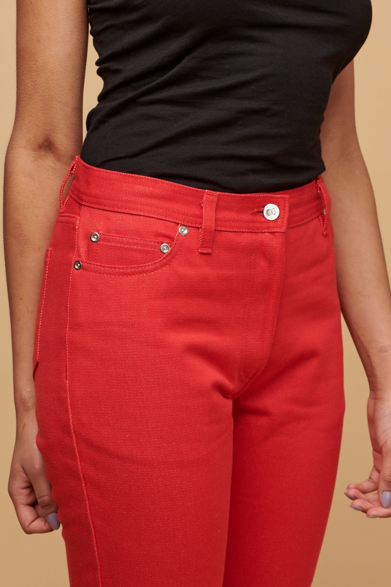 Women's Gloria Straight Leg High Rise Denim Jeans - Poppy