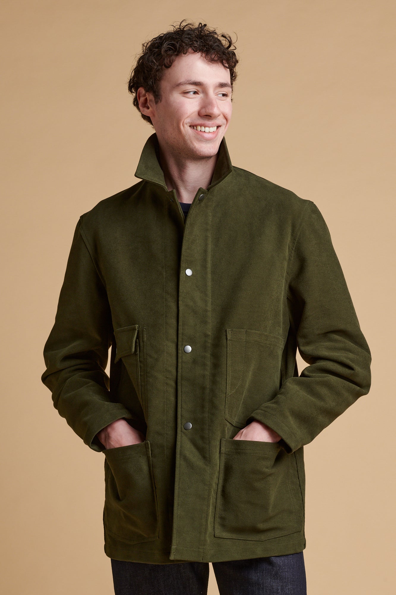 Men's Carter Moleskin Chore Jacket - Dark Olive