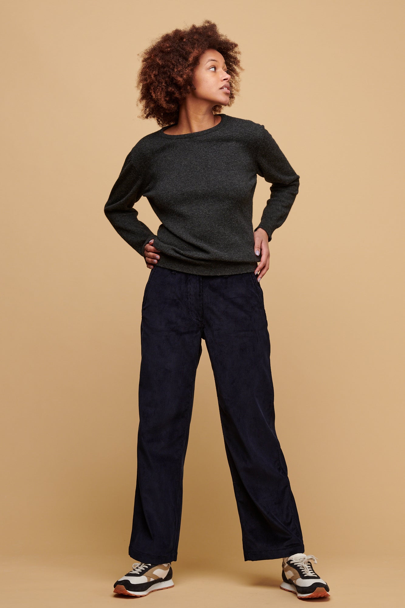 Women's Corduroy Work Trousers - Navy