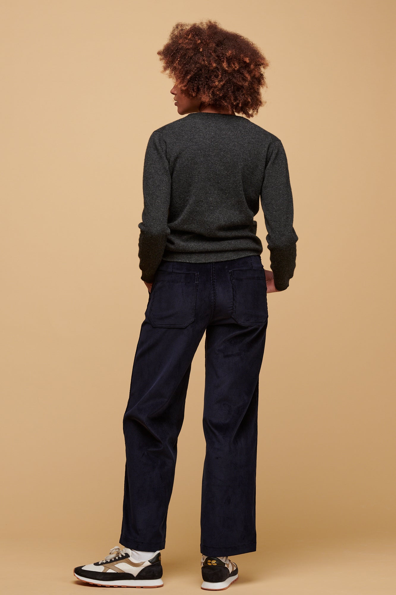 Women's Corduroy Work Trousers - Navy