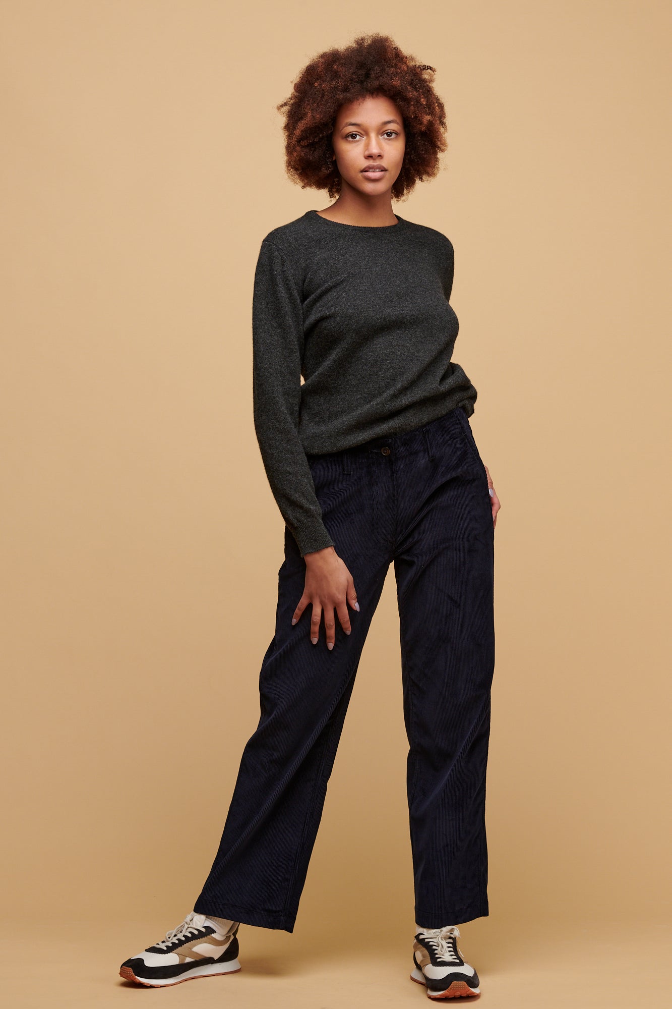 Women's Corduroy Work Trousers - Navy