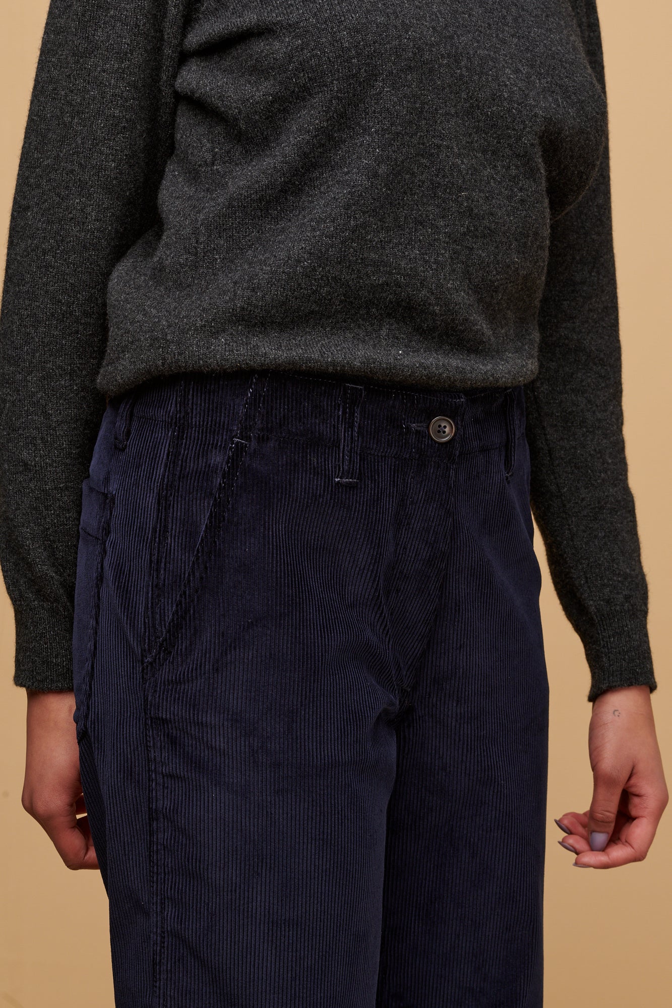 Women's Corduroy Work Trousers - Navy