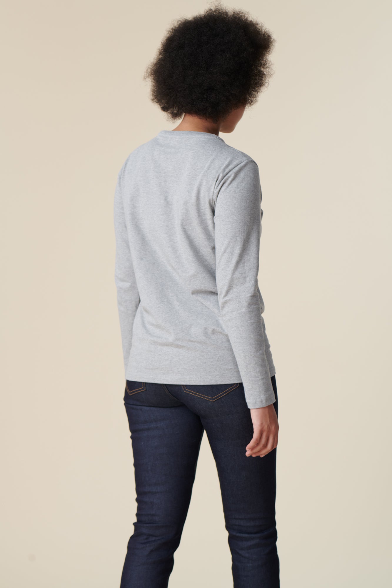 Women's Long Sleeve T Shirt - Grey Marl