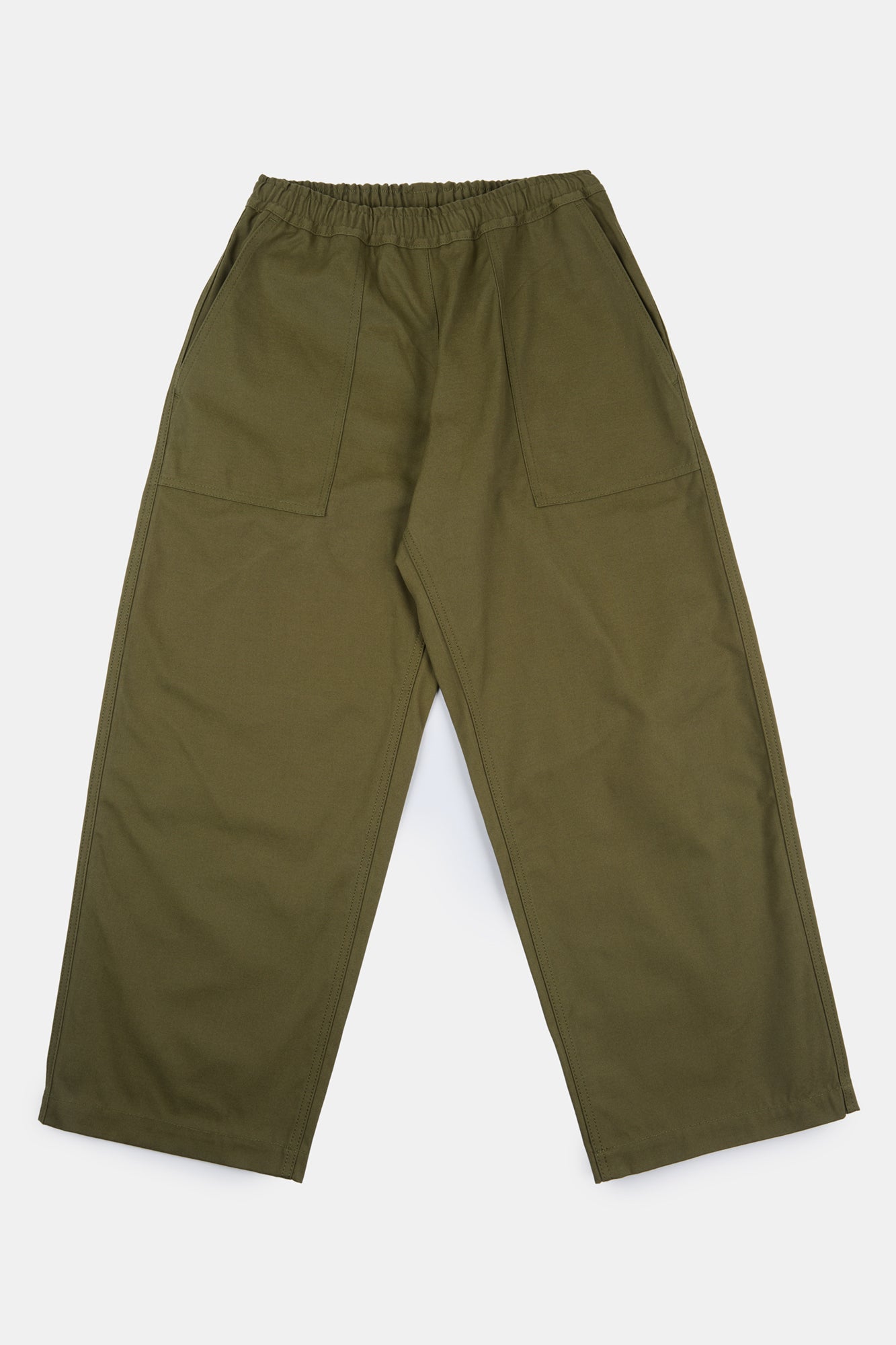Camerawoman Drawstring Tapered Cotton Canvas Trousers - Olive