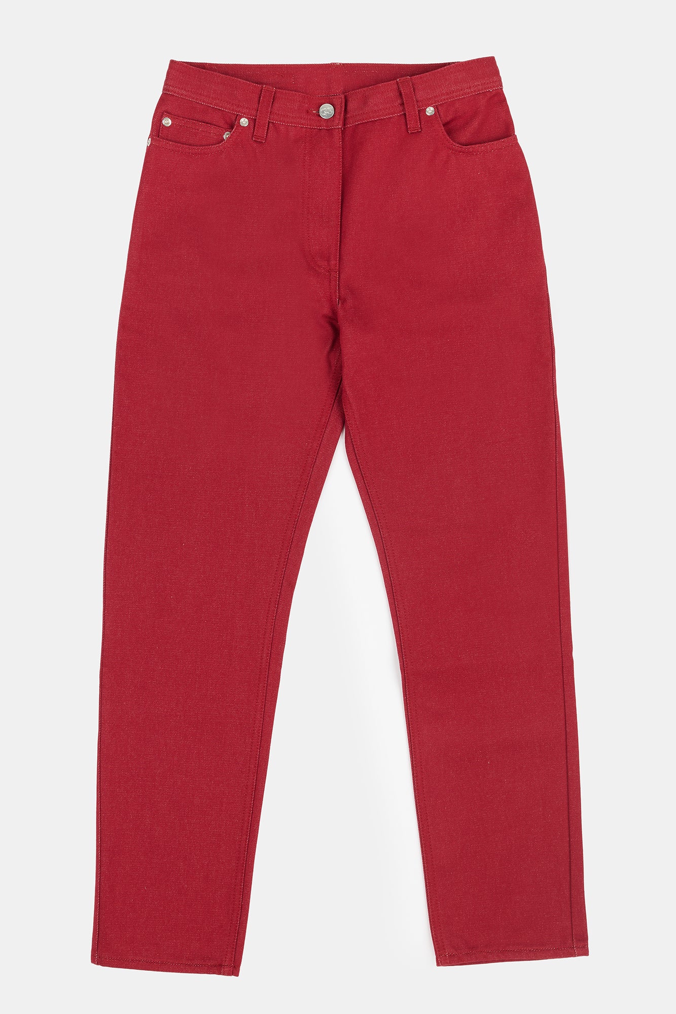 Women's Gloria Straight Leg High Rise Denim Jeans - Burgundy