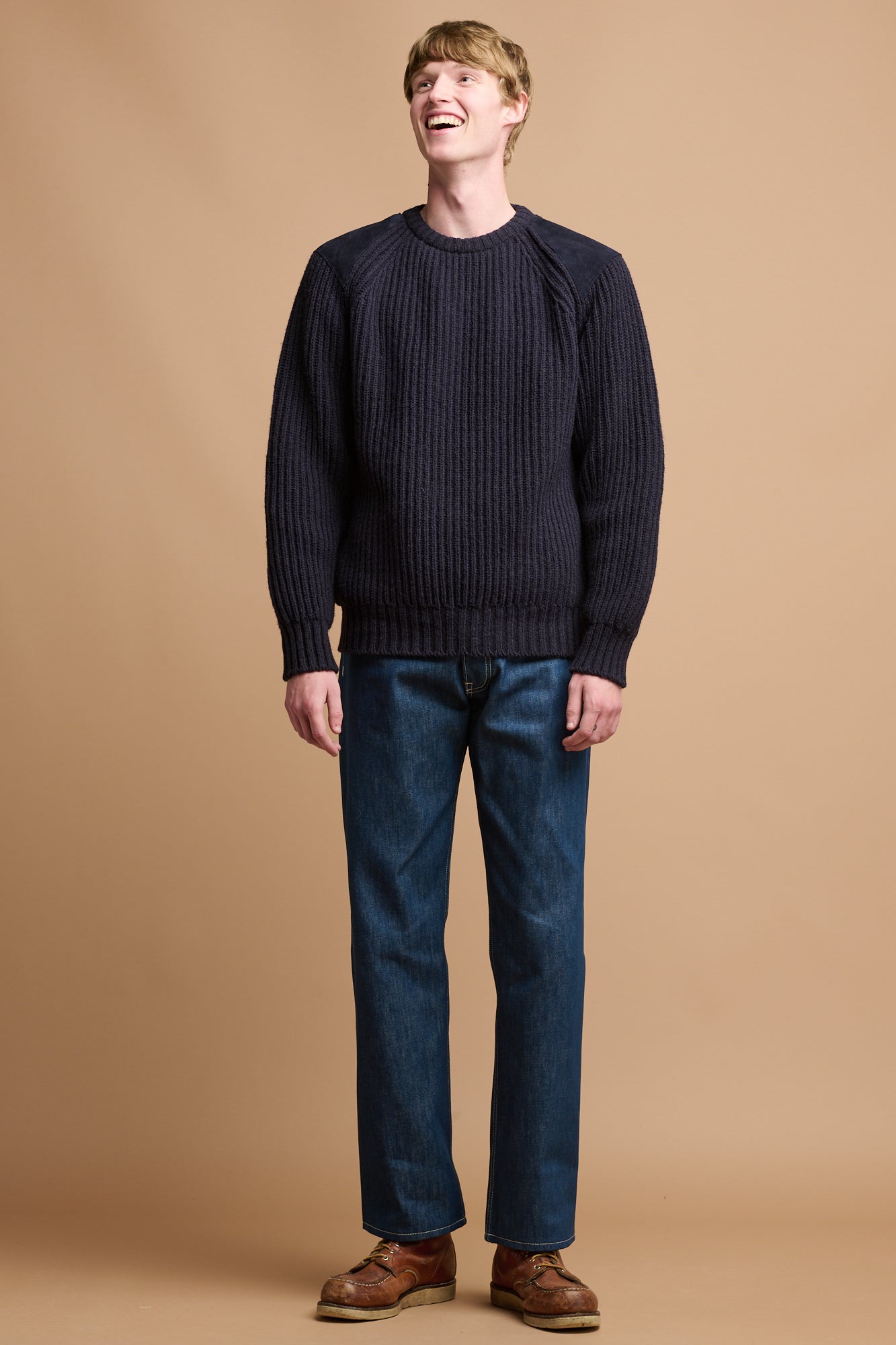 Men's Arran Loose Fit Button Fly Denim Jean - Blue