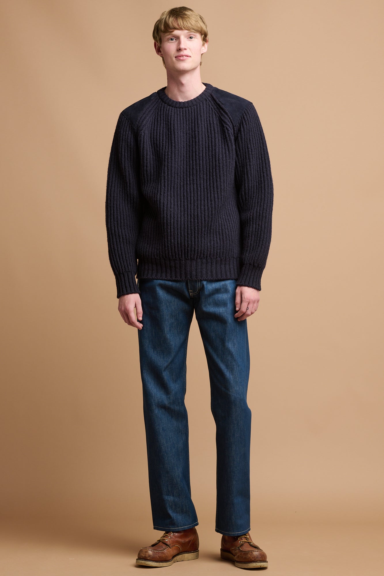 Men's Arran Loose Fit Button Fly Denim Jean - Blue