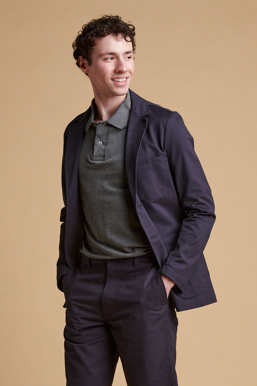 Men's James Single Breasted Blazer - Dark Navy