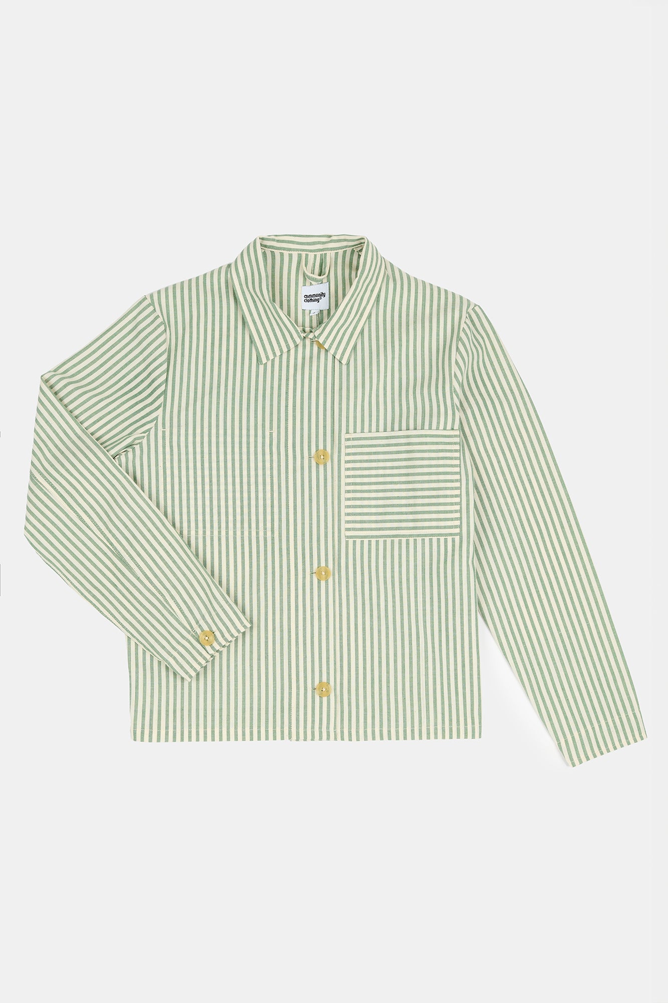 The Quarry Bank Women's Elena Stripe Overshirt - Green/White
