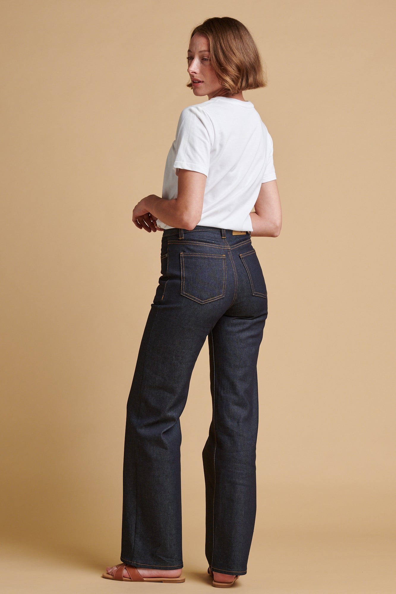 Women's Wide Leg High Rise Denim Jeans - Indigo