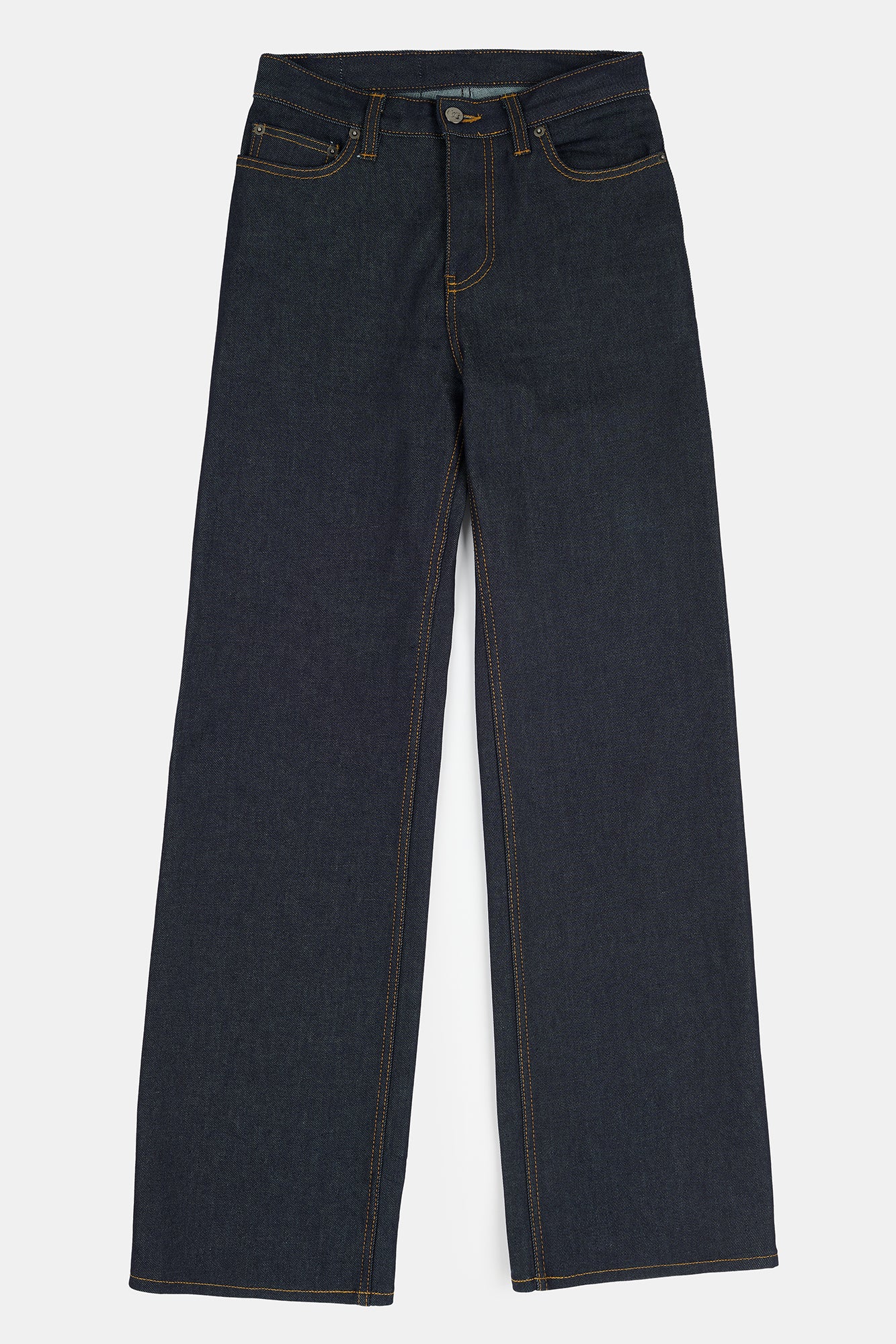 Women's Wide Leg High Rise Denim Jeans - Indigo
