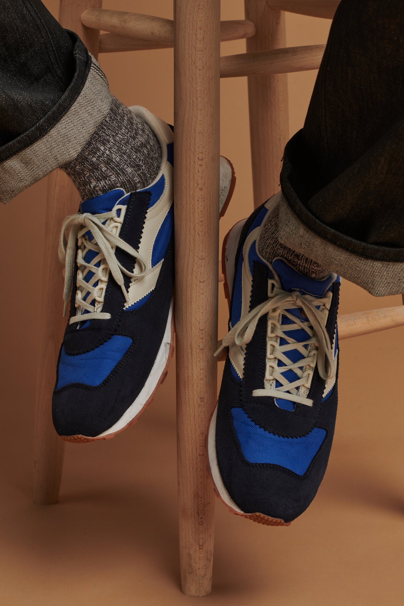 Mens Parlick Trainer - Blue/Navy/Off White