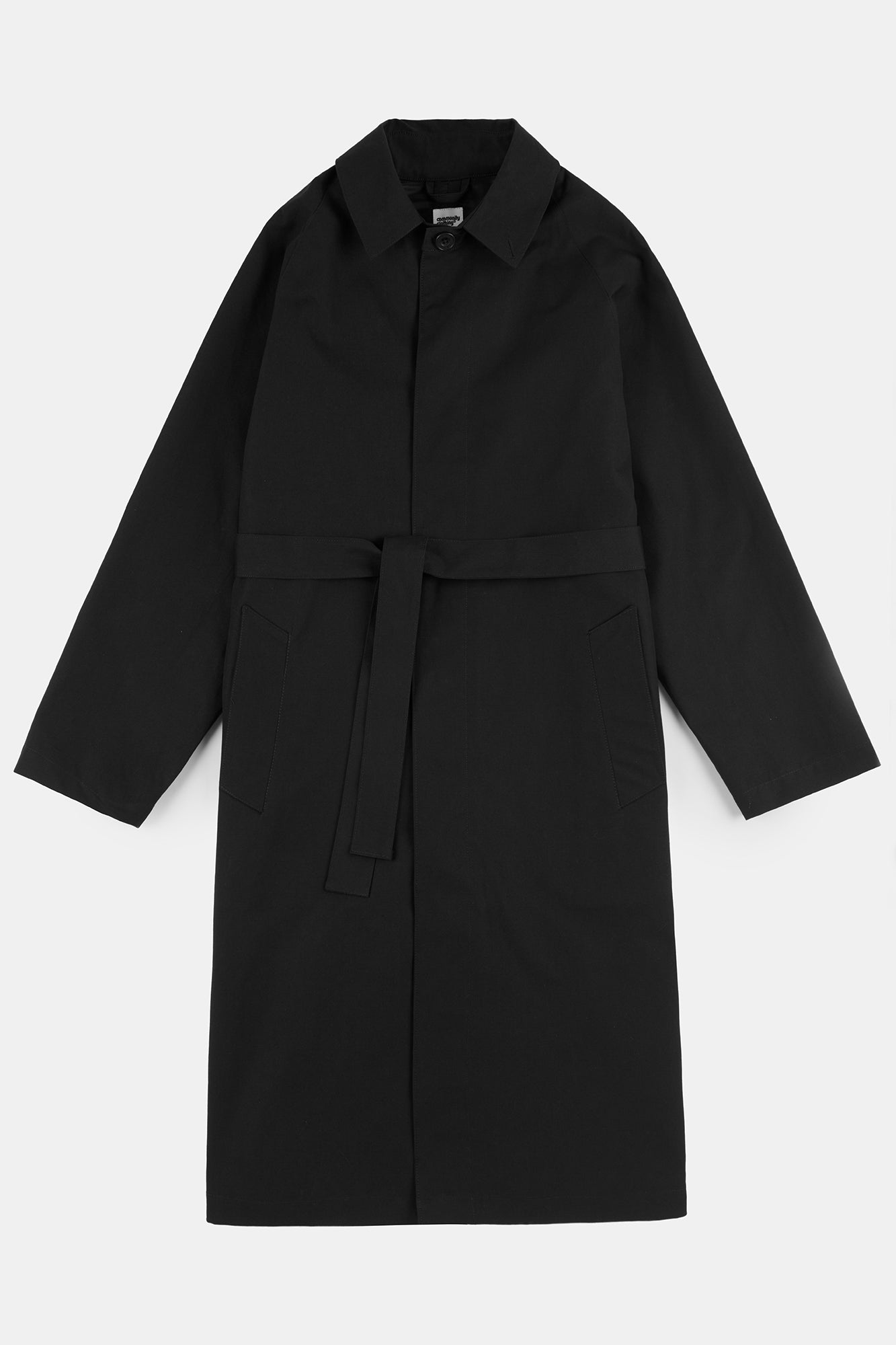 Women's Frances Belted Raglan Raincoat - Black