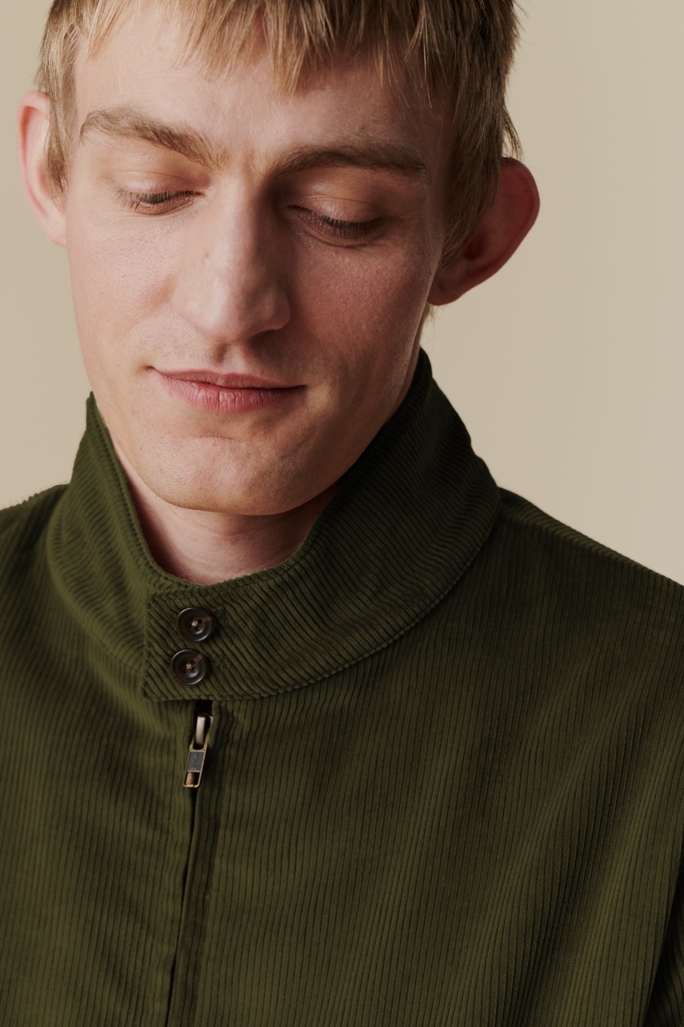 Men's Corduroy Harrington Jacket - Olive