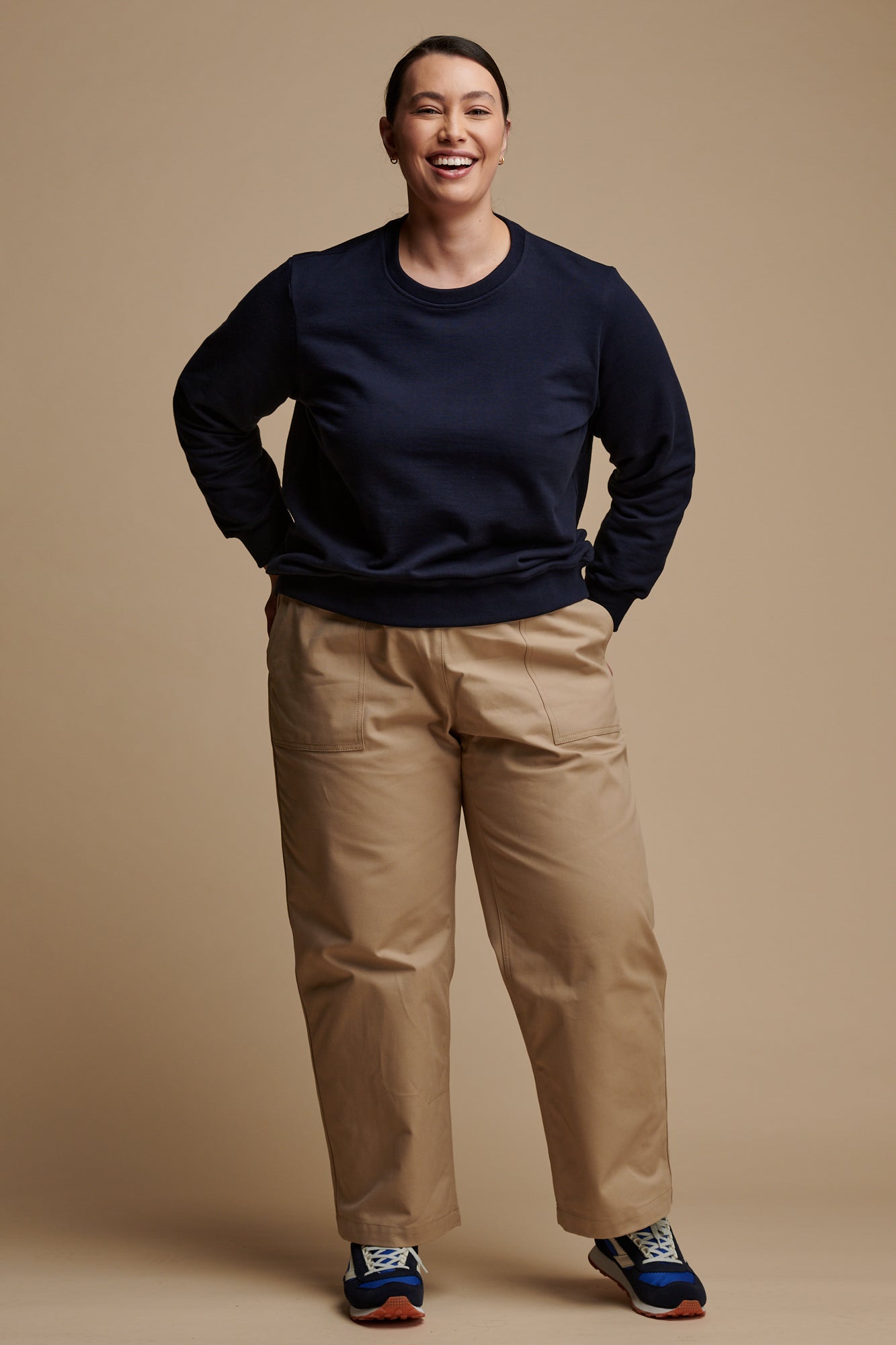Camerawoman Drawstring Tapered Cotton Canvas Trousers - Putty