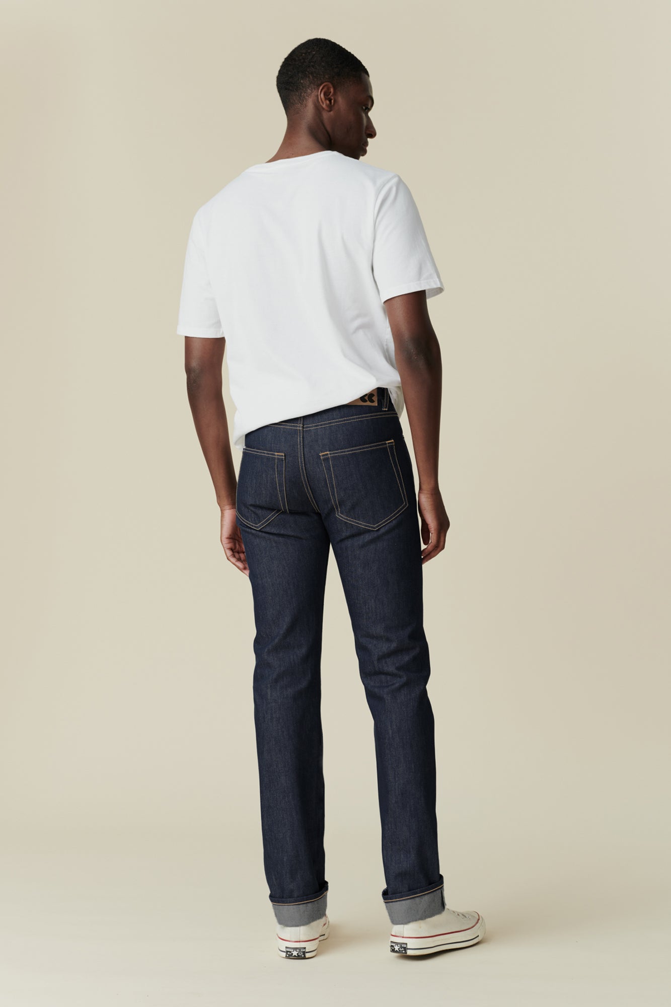 Men's Straight Cut Denim Five pocket Jeans - Indigo