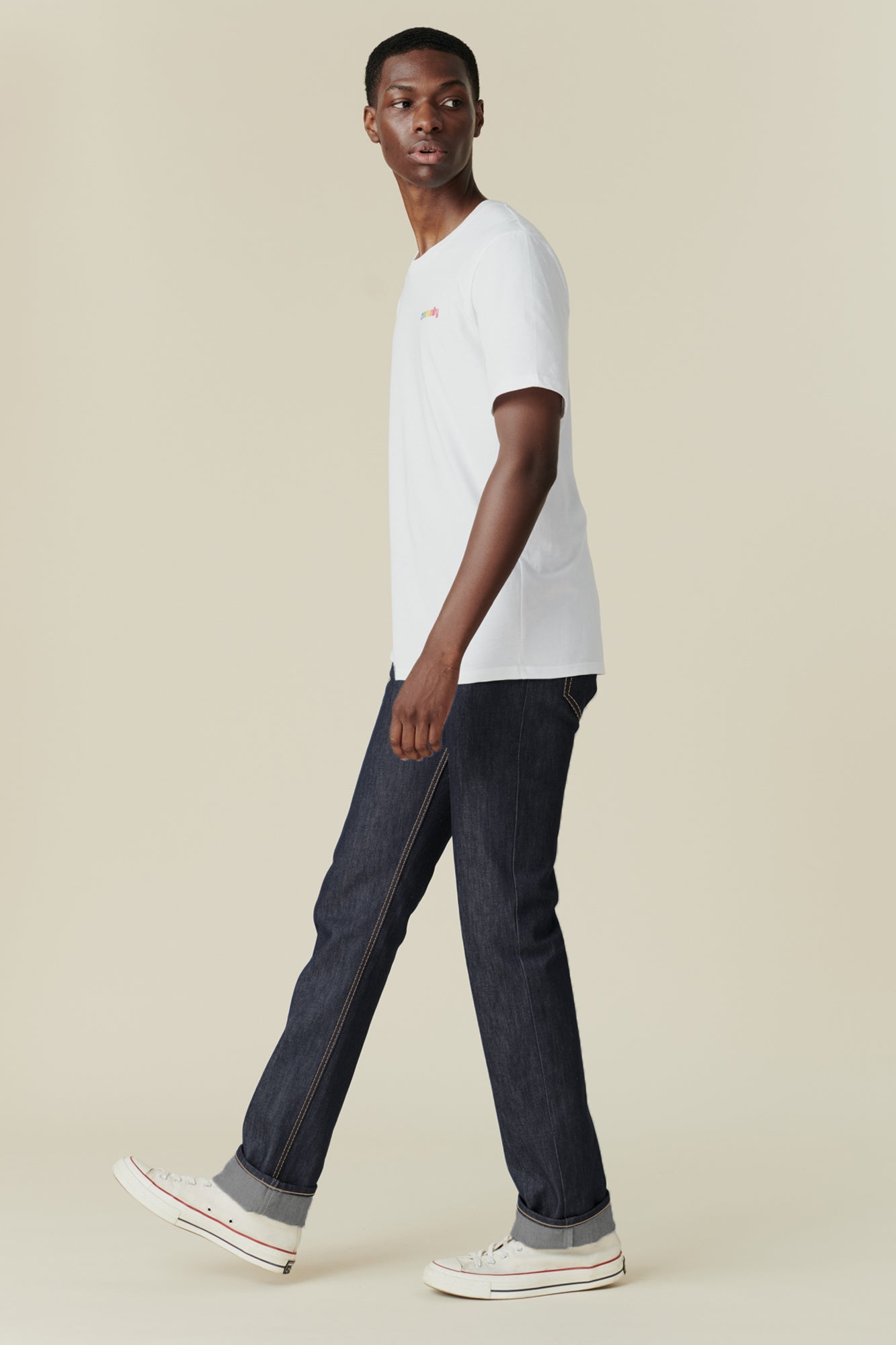 Men's Straight Cut Denim Five pocket Jeans - Indigo