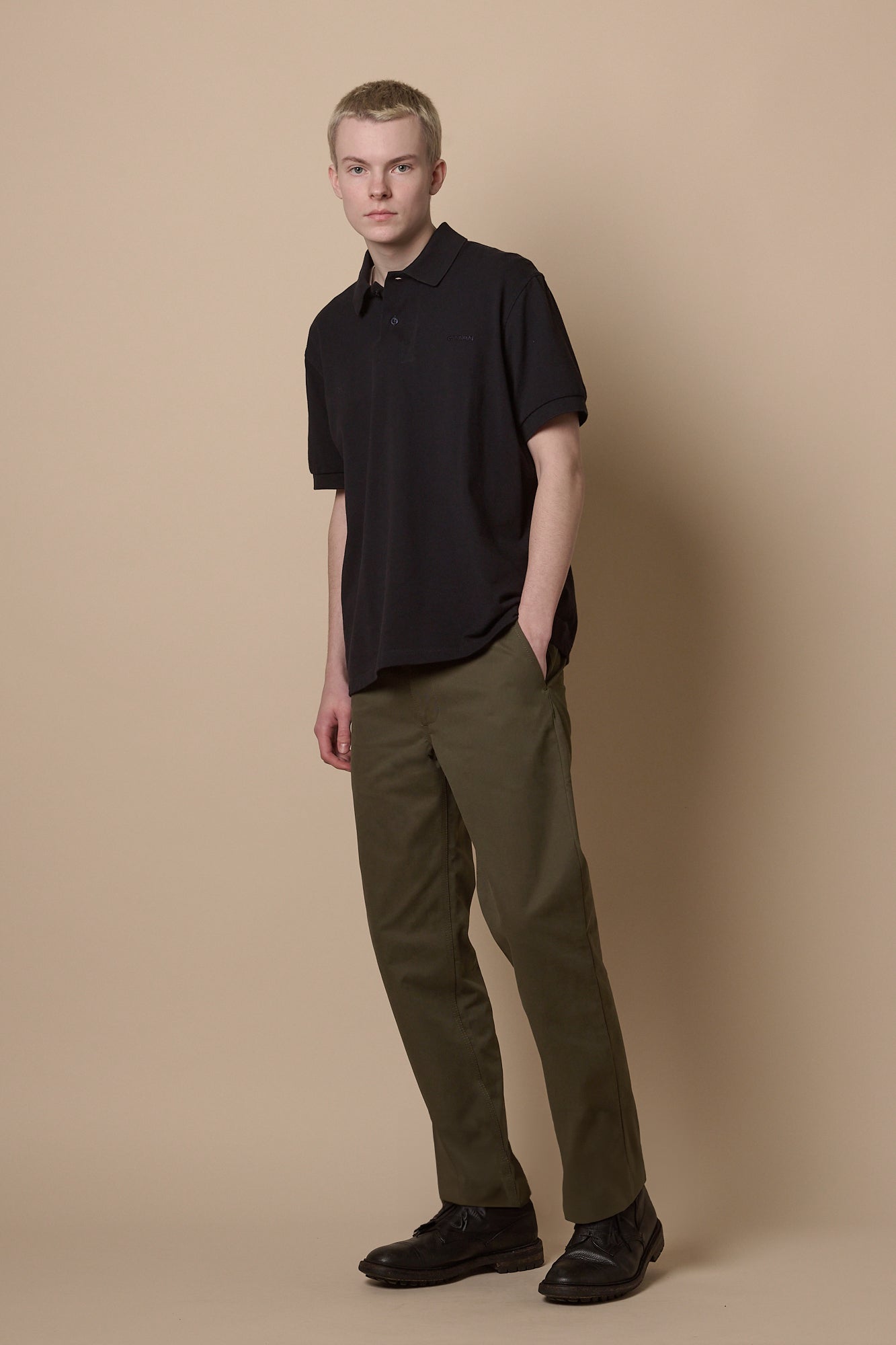 Men's Slim Heavyweight 100% Cotton Twill Chinos - Olive