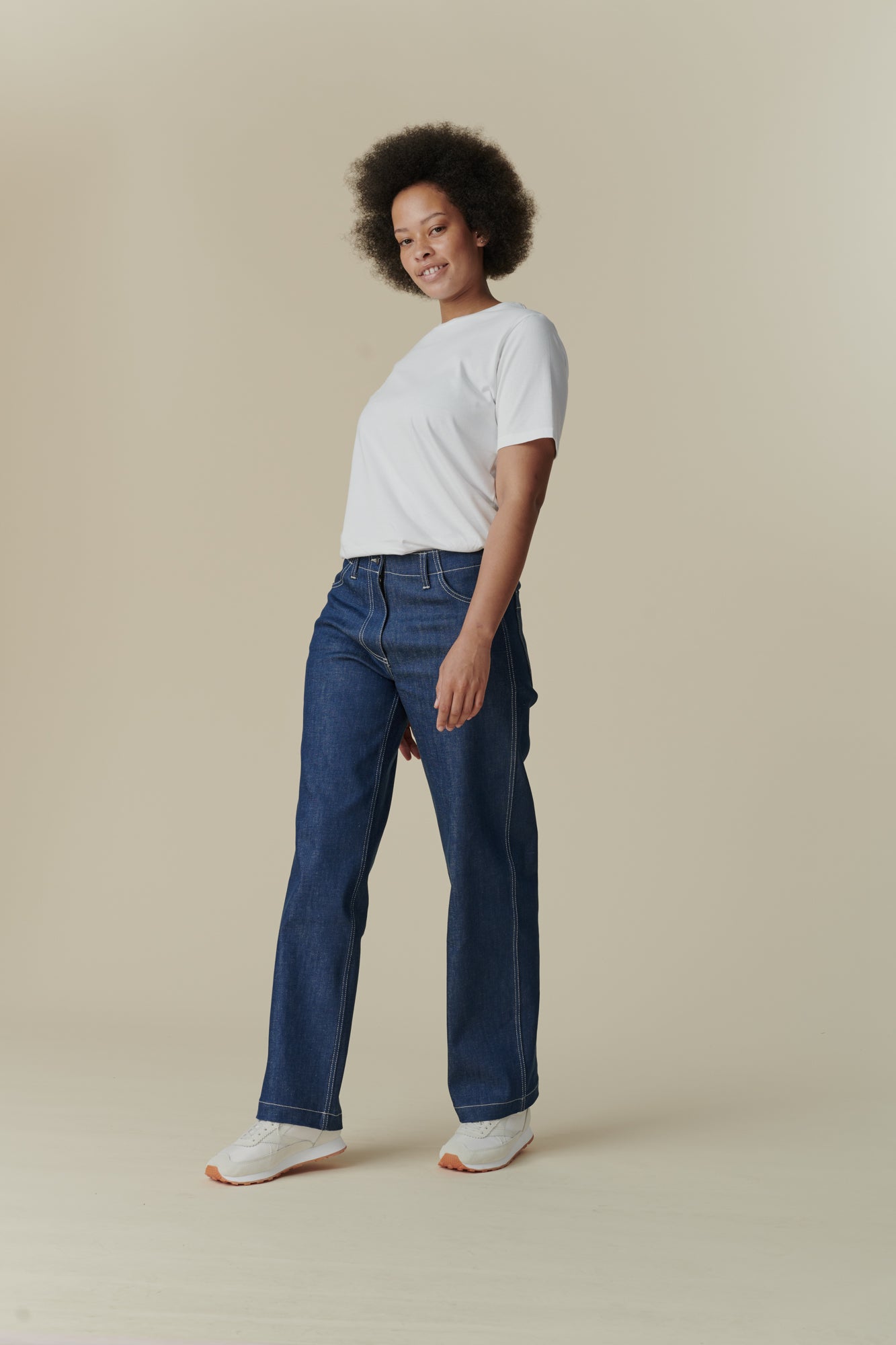 Women's Work Wide Straight Leg Denim Jeans - Blue