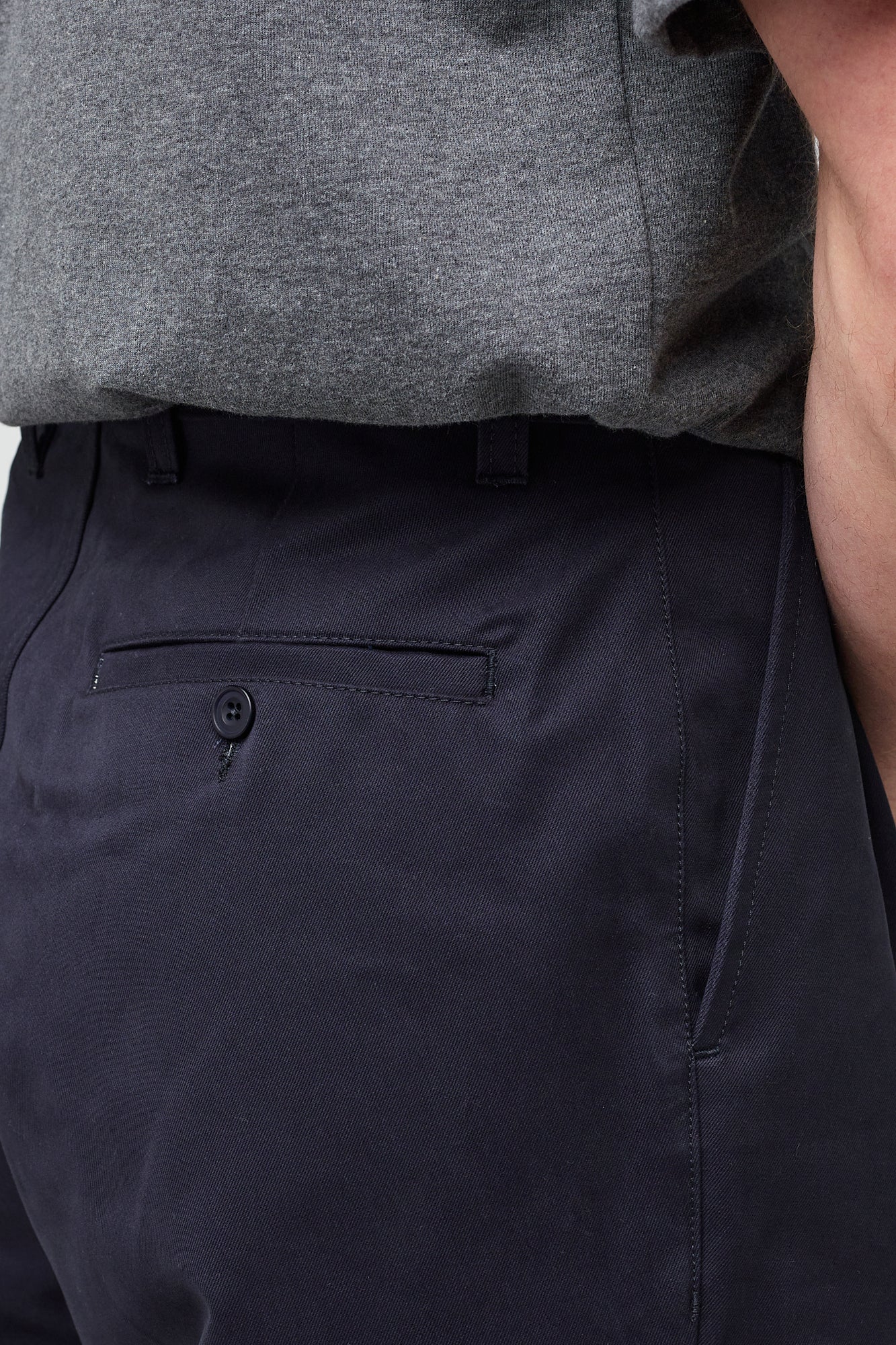 Men's Pleated Heavyweight 100% Cotton Twill Chinos - Dark Navy