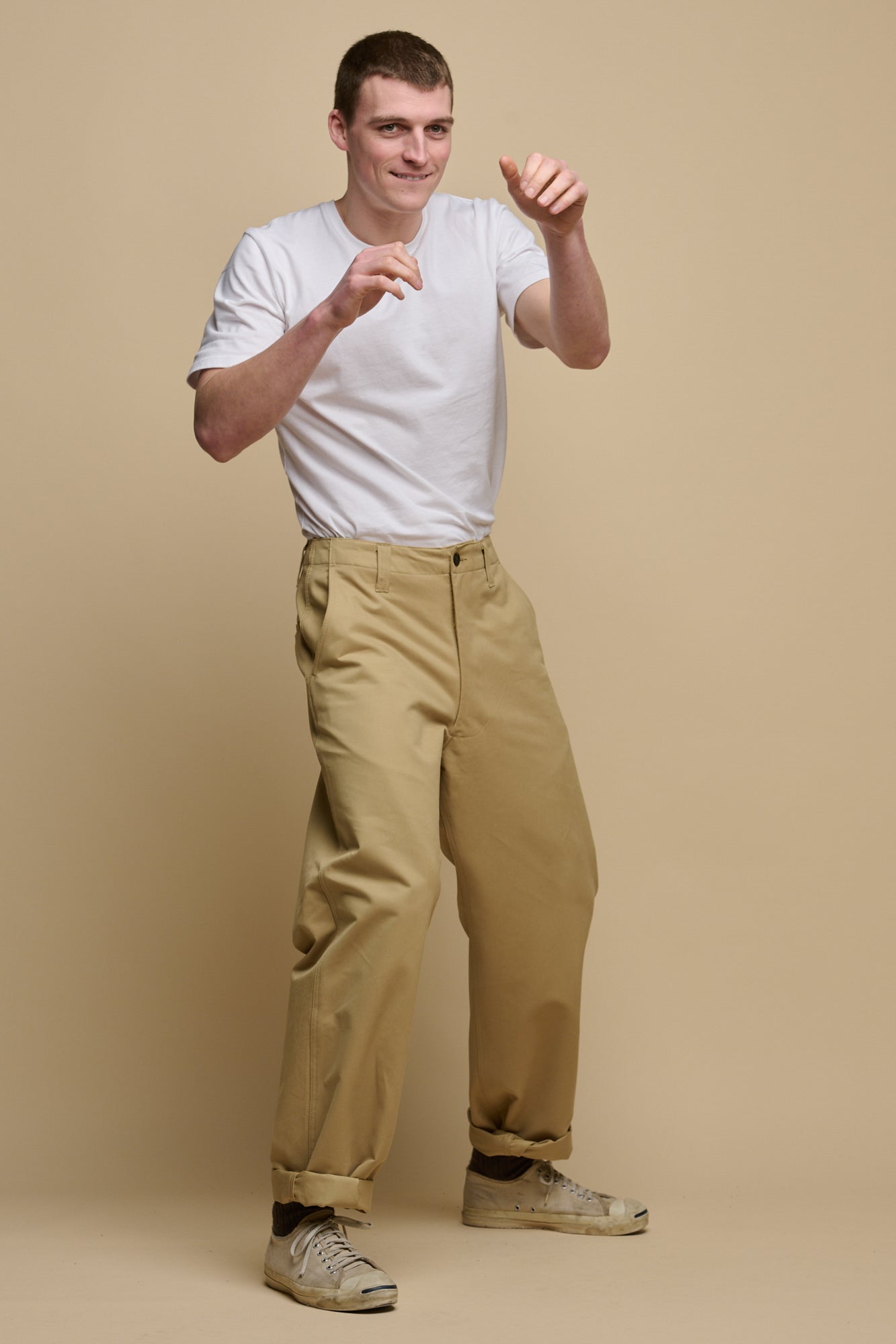 Men's Field Heavyweight 100% Cotton Twill Trousers - Stone