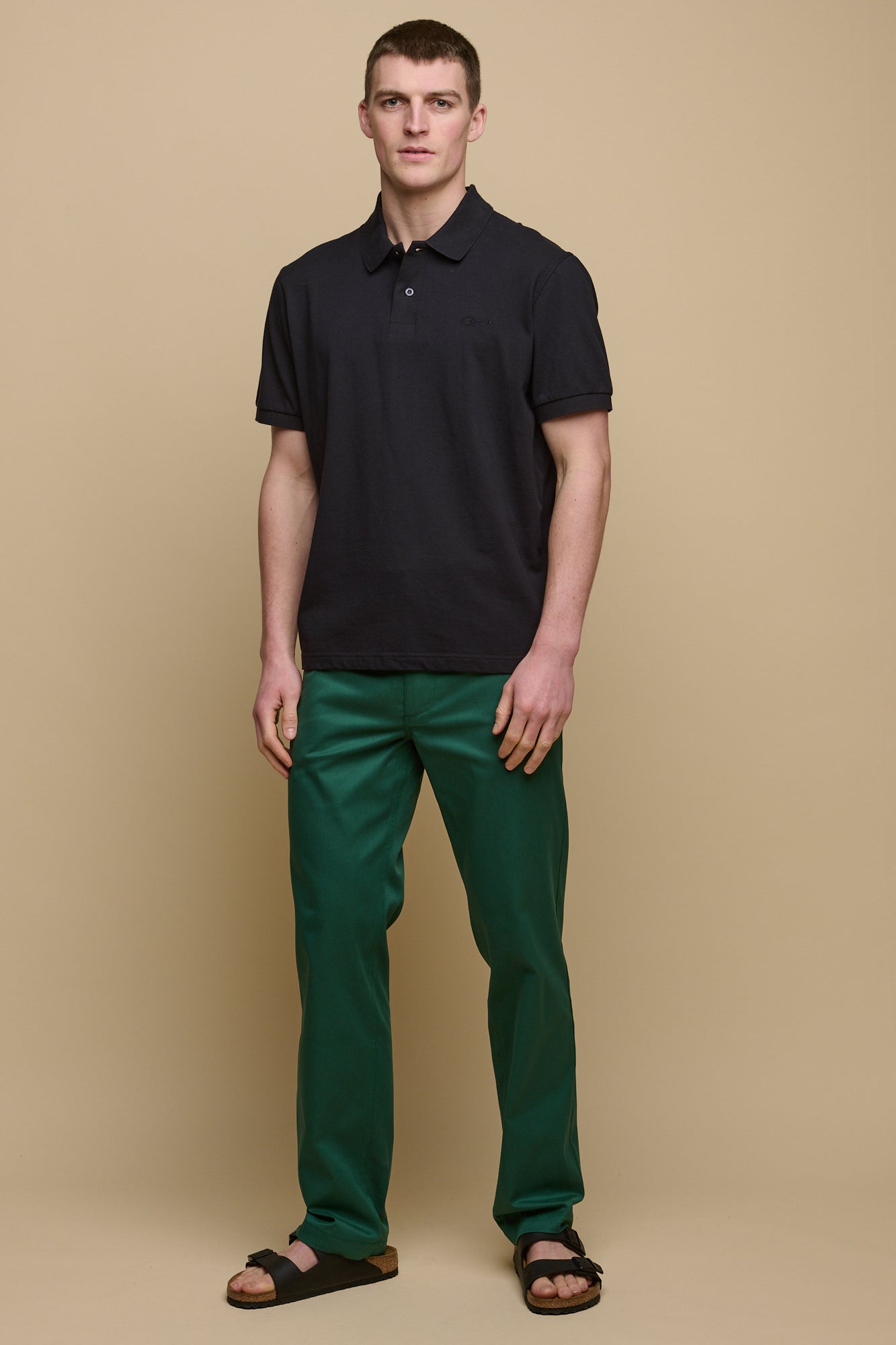 Men's Slim Lightweight Stretch Cotton Twill Chinos - Bottle Green