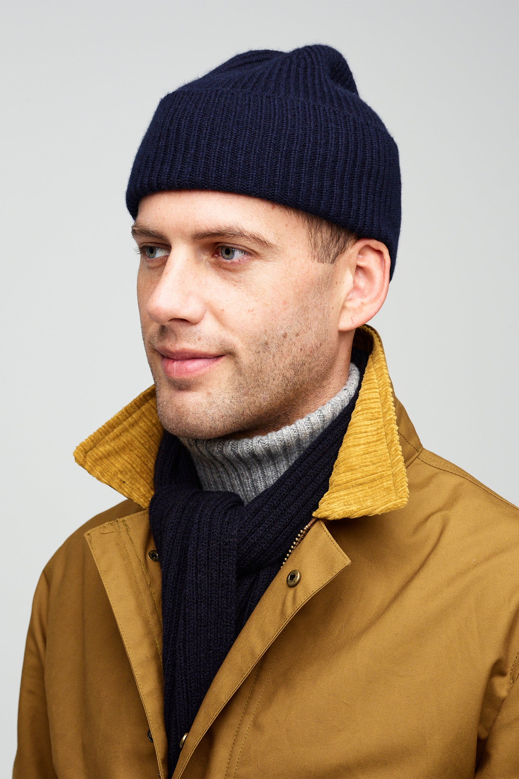 Lambswool Scarf - Navy