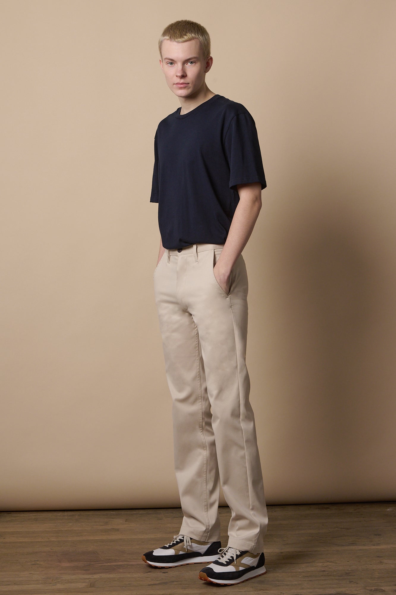Men's Slim Lightweight Stretch Cotton Twill Chinos - Light Stone