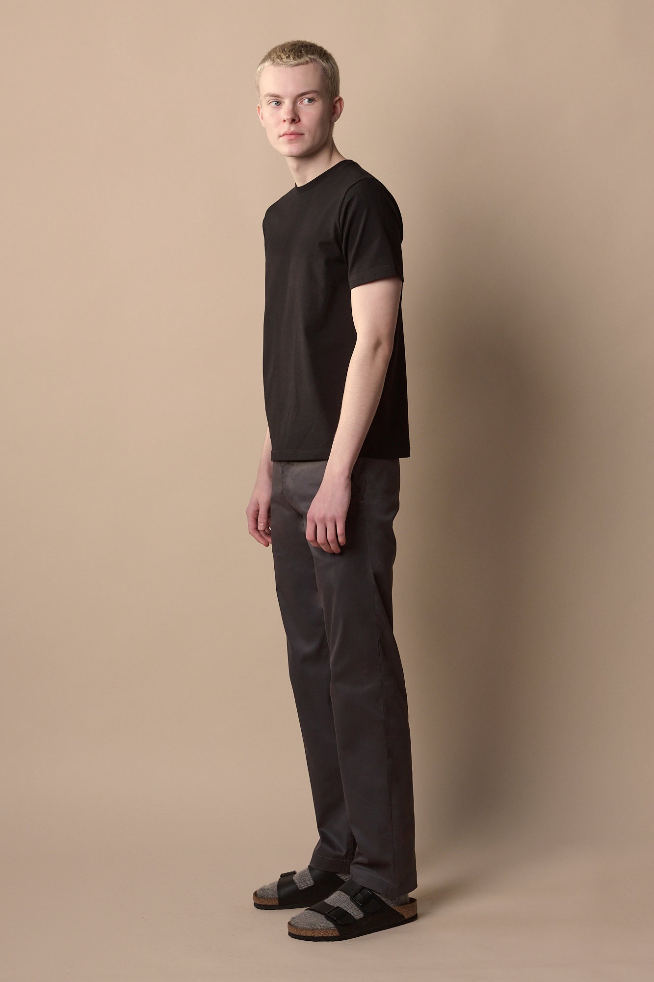 Men's Slim Lightweight Stretch Cotton Twill Chinos - Slate Grey
