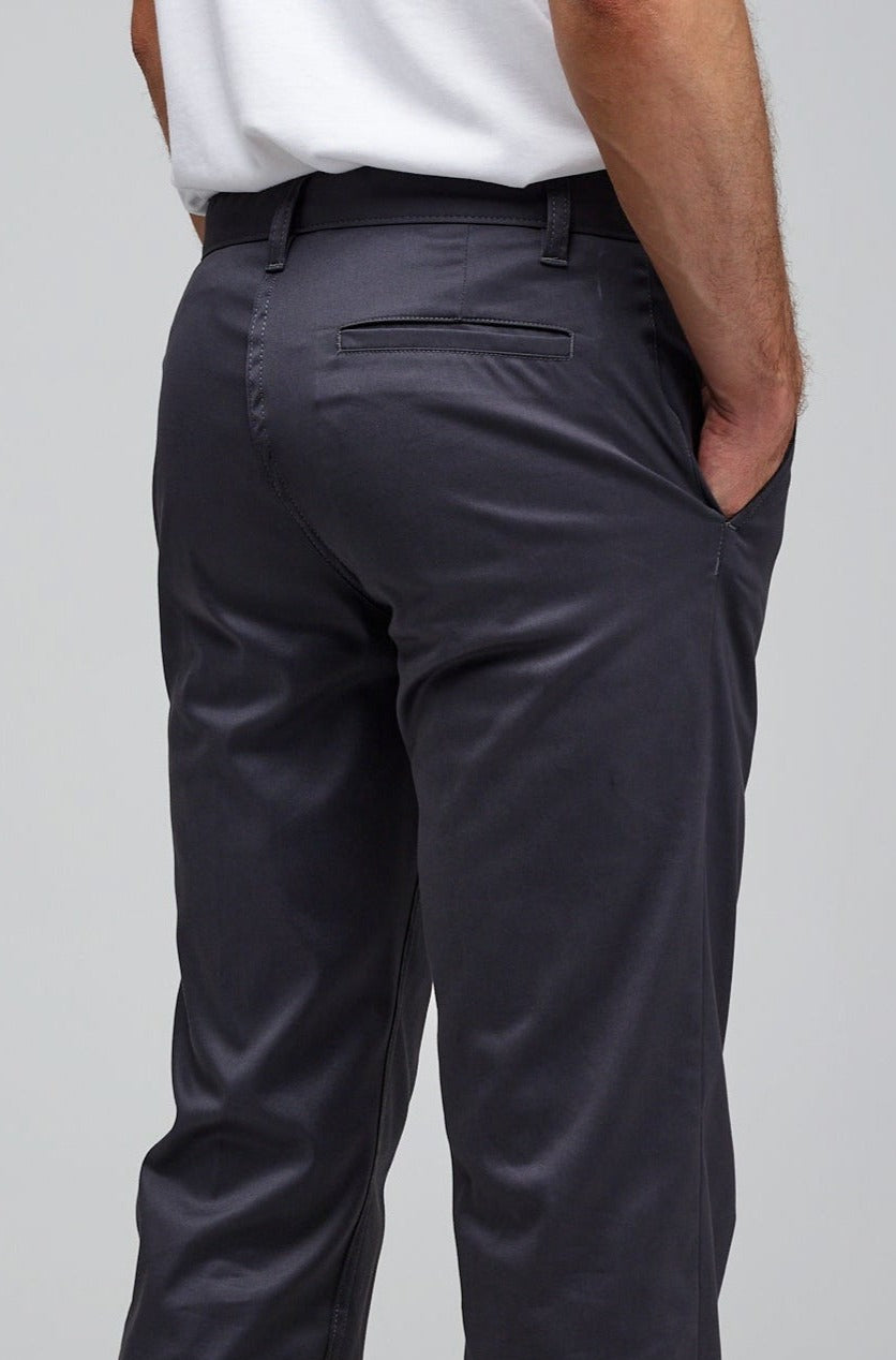 Men's Slim Lightweight Stretch Cotton Twill Chinos - Slate Grey