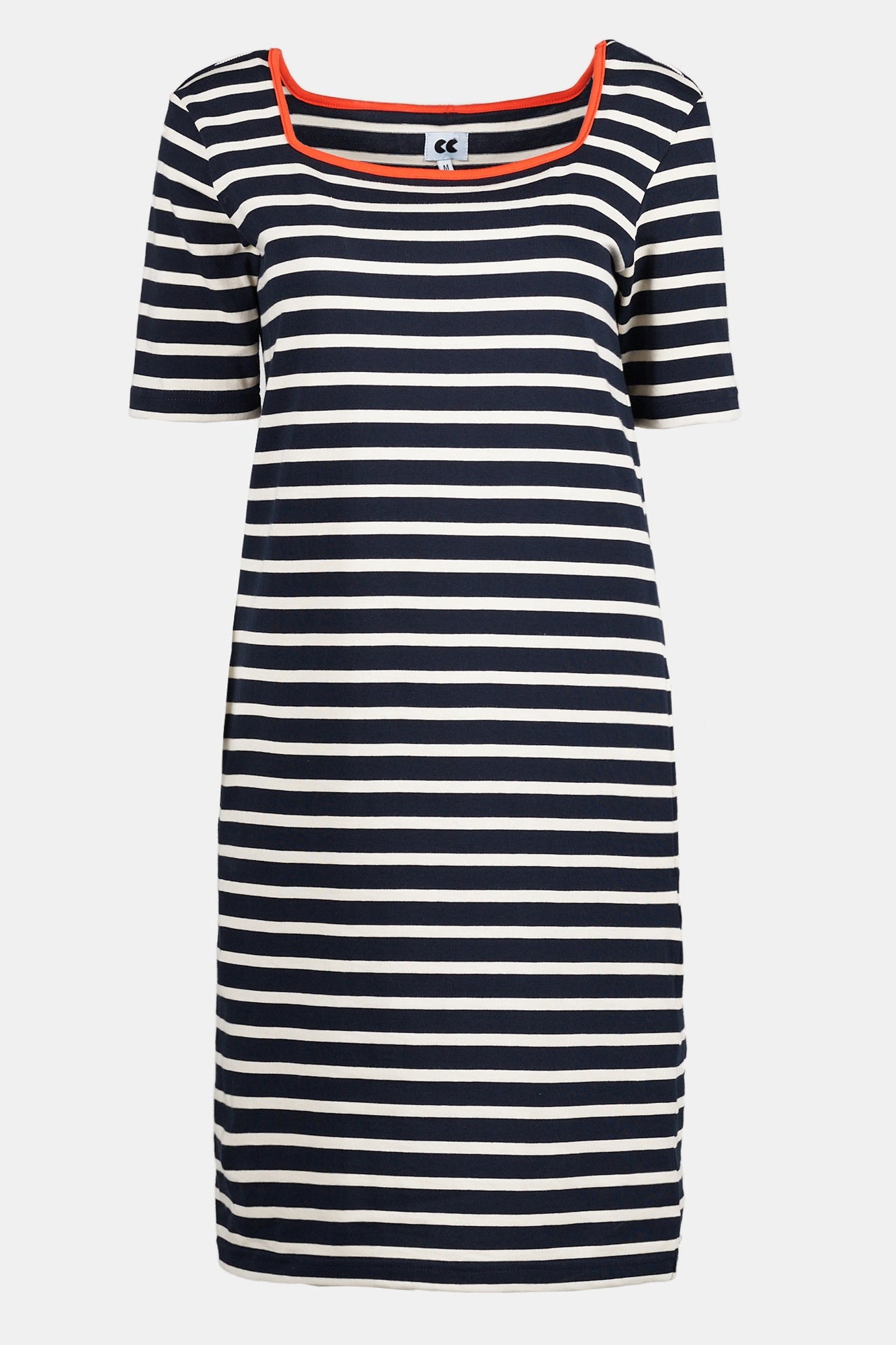 Women's Breton Square Neck Dress - Navy/Red