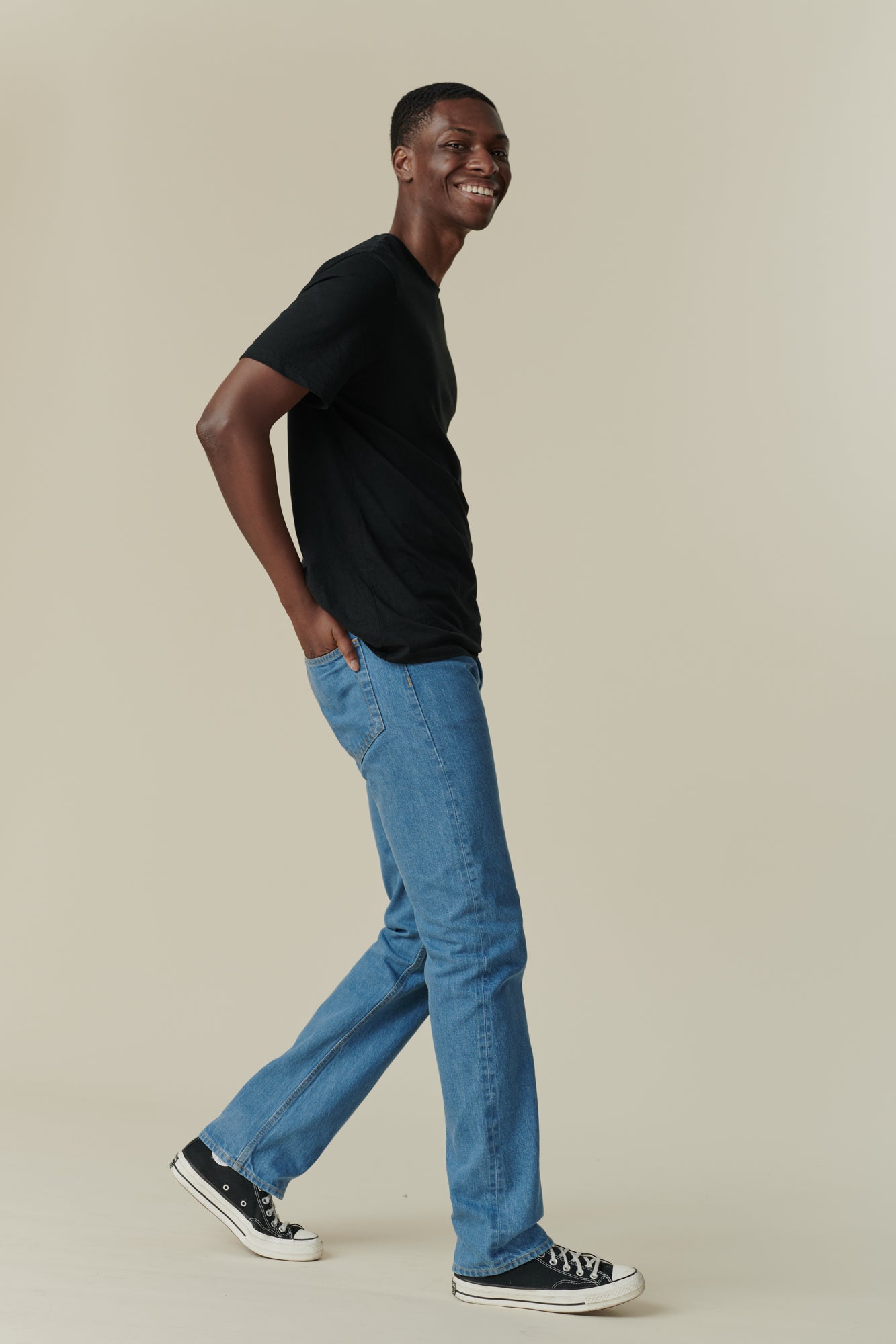 Men's Straight Cut Selvedge Denim Five Pocket Jean - Fade