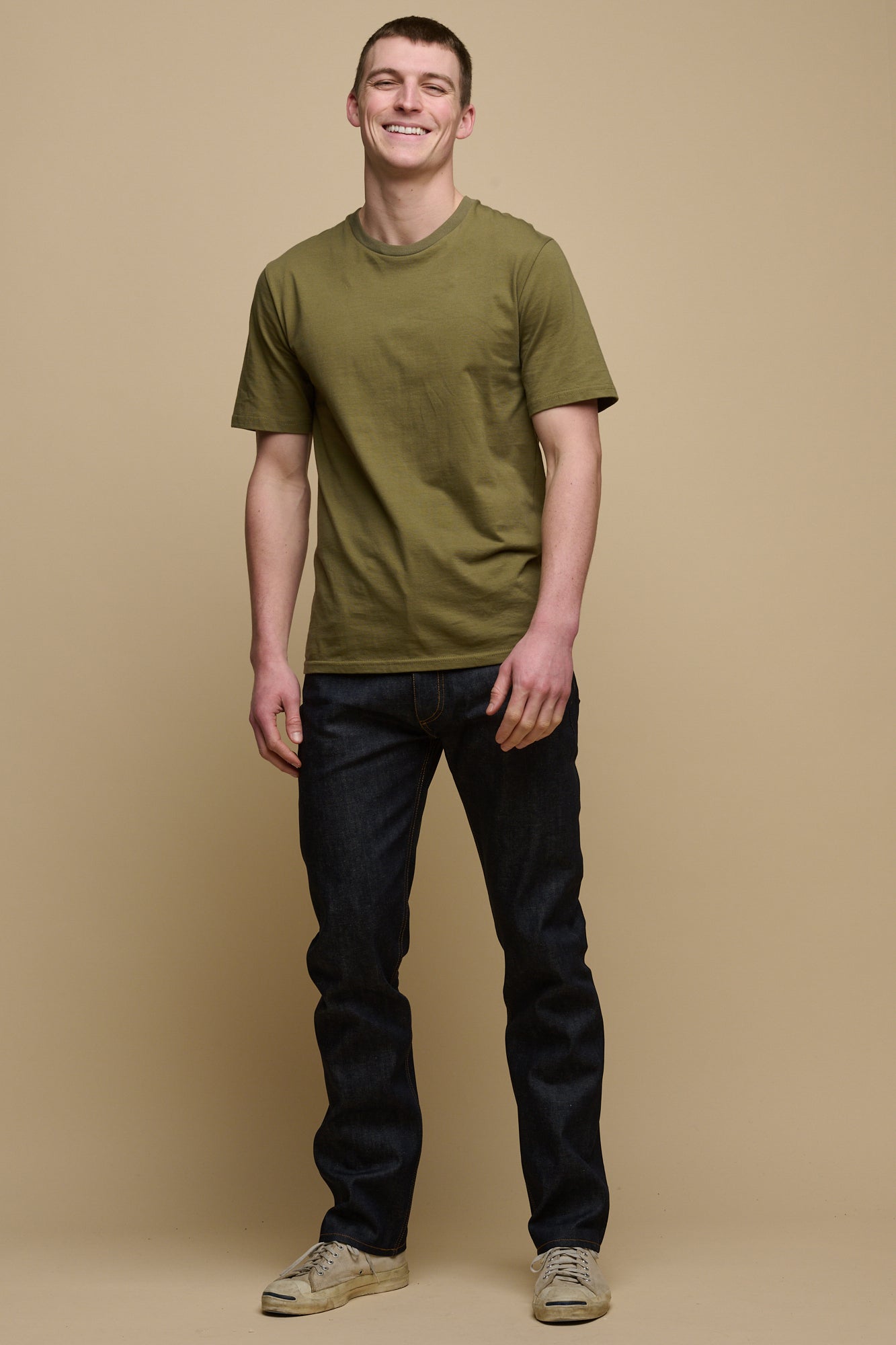 Men's Straight Cut Selvedge Denim Five Pocket Jean - Raw Denim