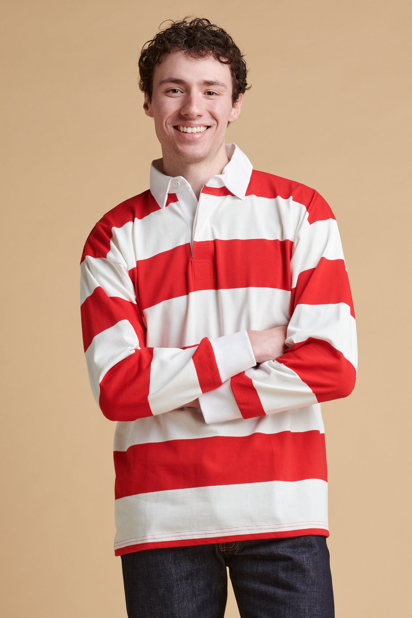 Striped Rugby Shirt - Red/White