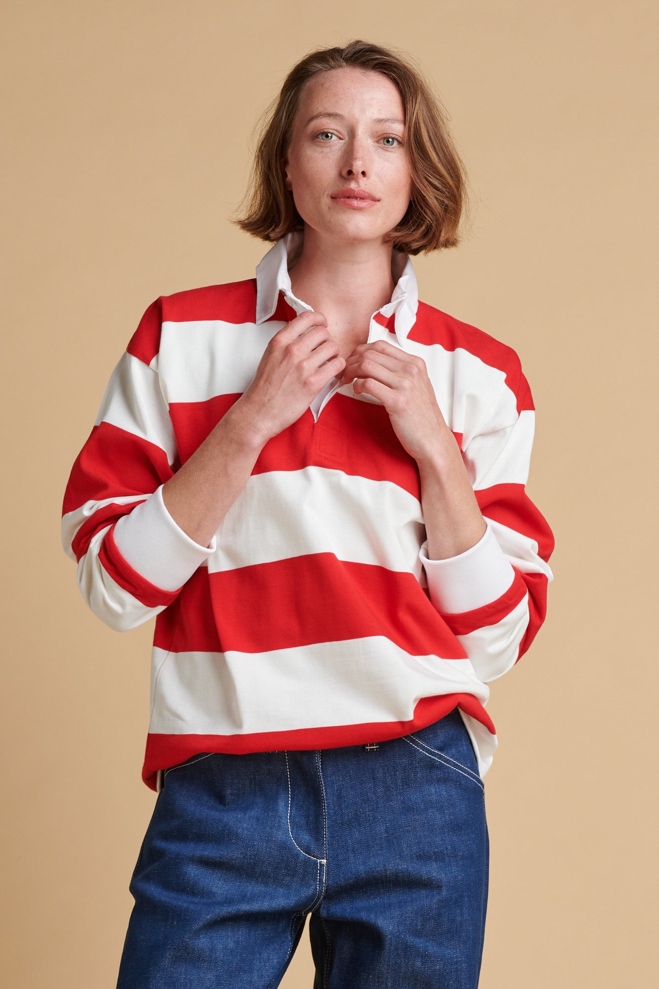 Striped Rugby Shirt - Red/White