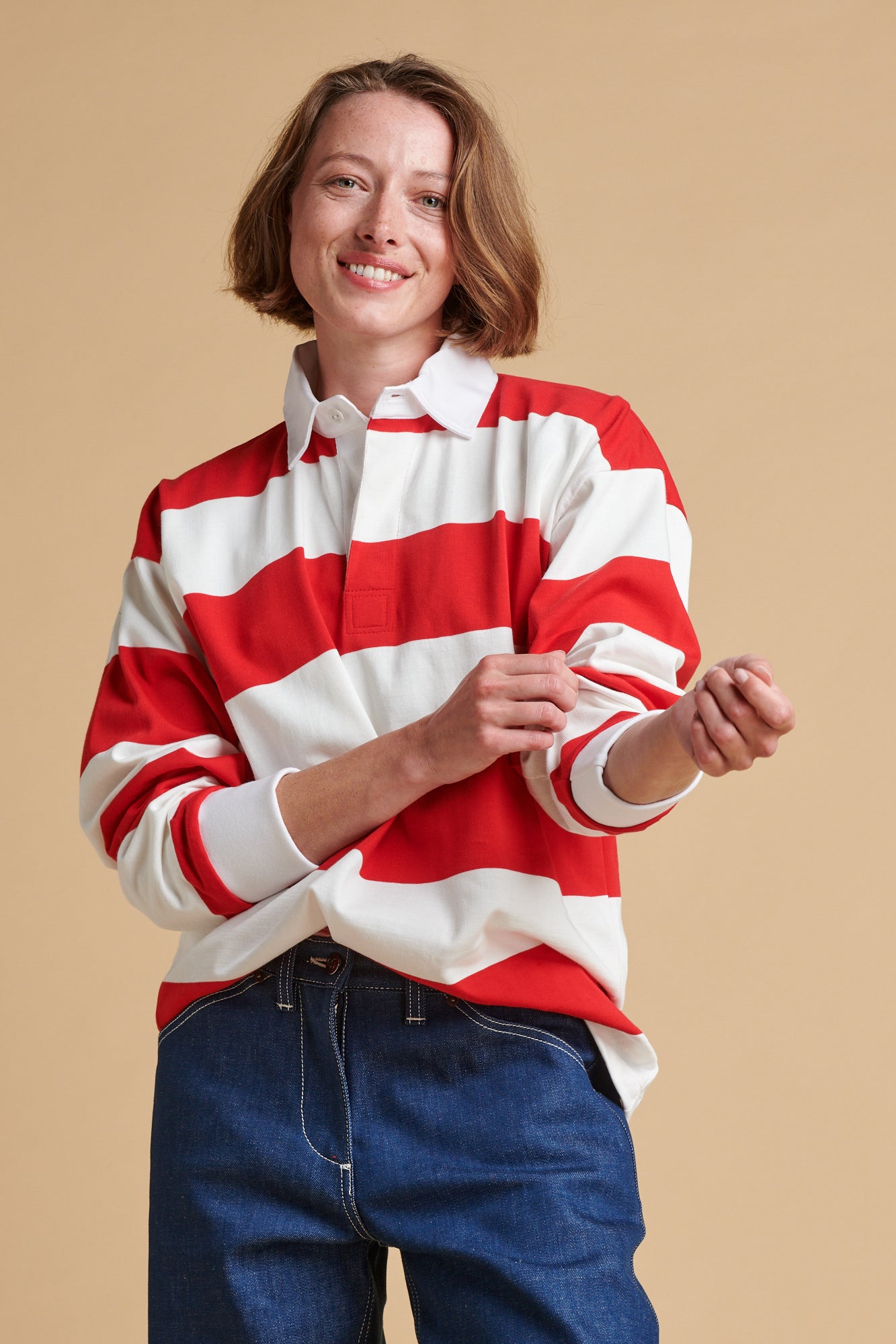 Striped Rugby Shirt - Red/White