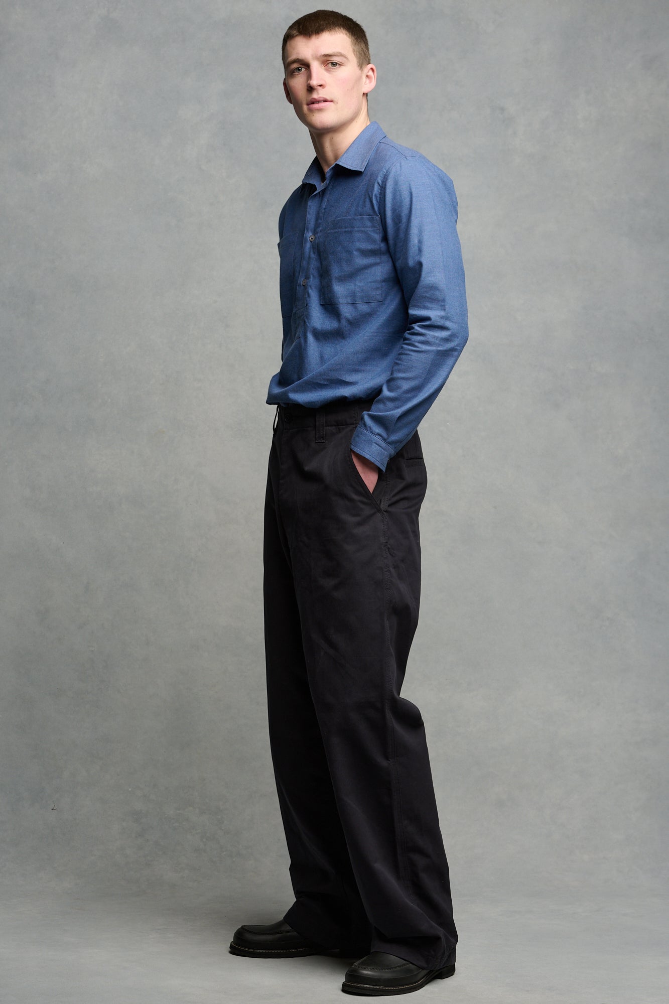 Men's Field Heavyweight 100% Cotton Twill Trousers - Dark Navy