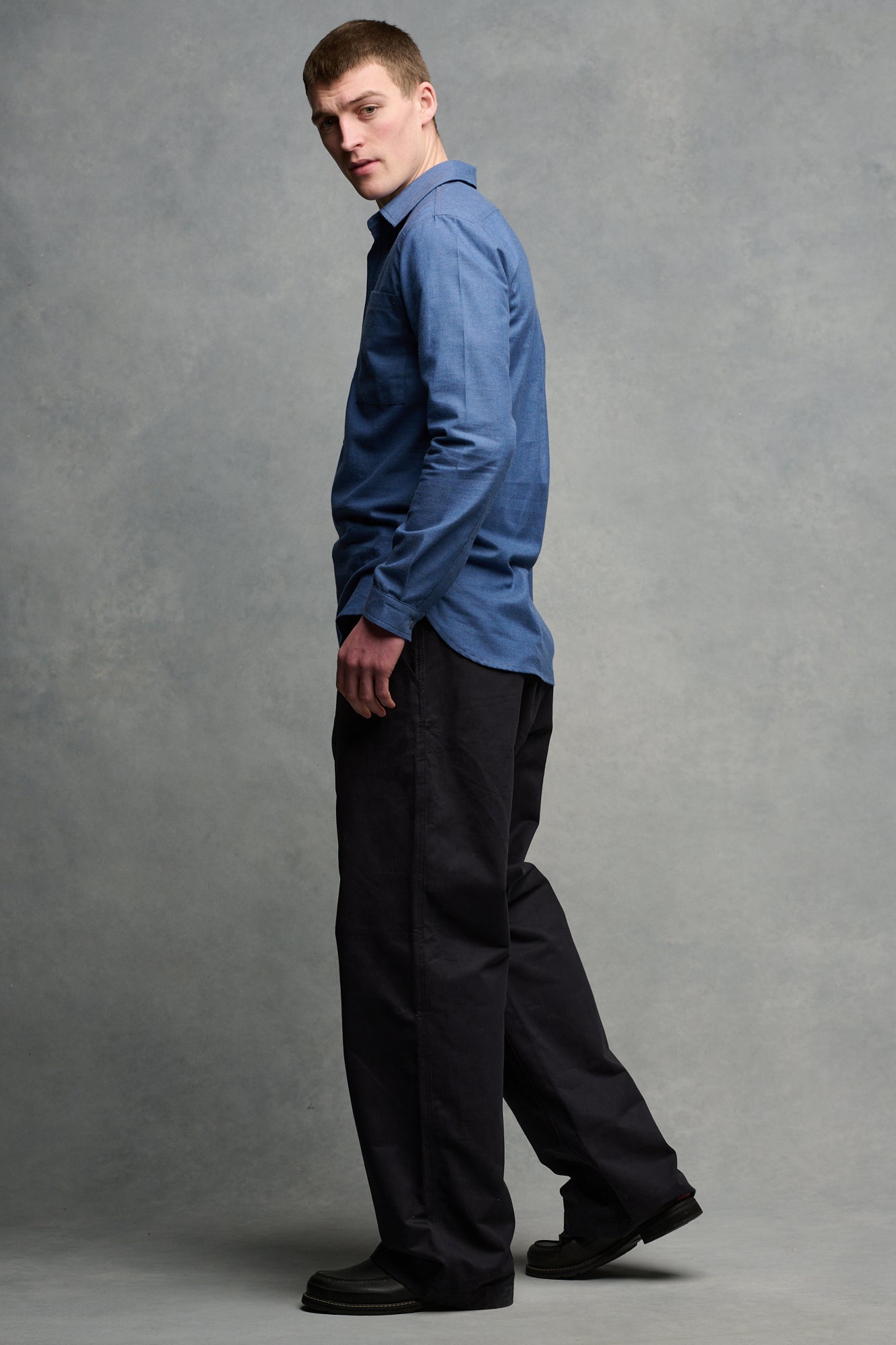Men's Field Heavyweight 100% Cotton Twill Trousers - Dark Navy