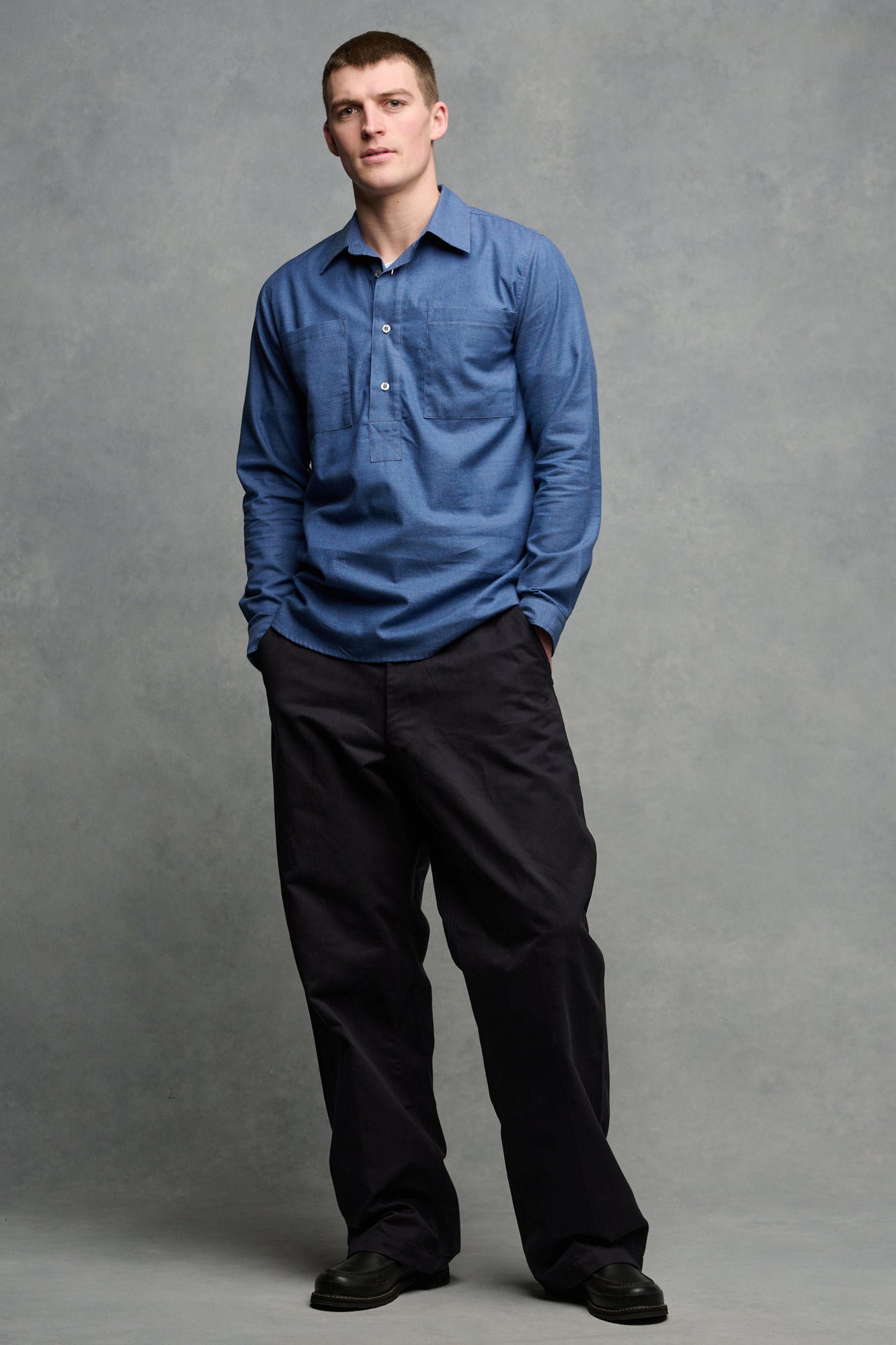 Men's Field Heavyweight 100% Cotton Twill Trousers - Dark Navy