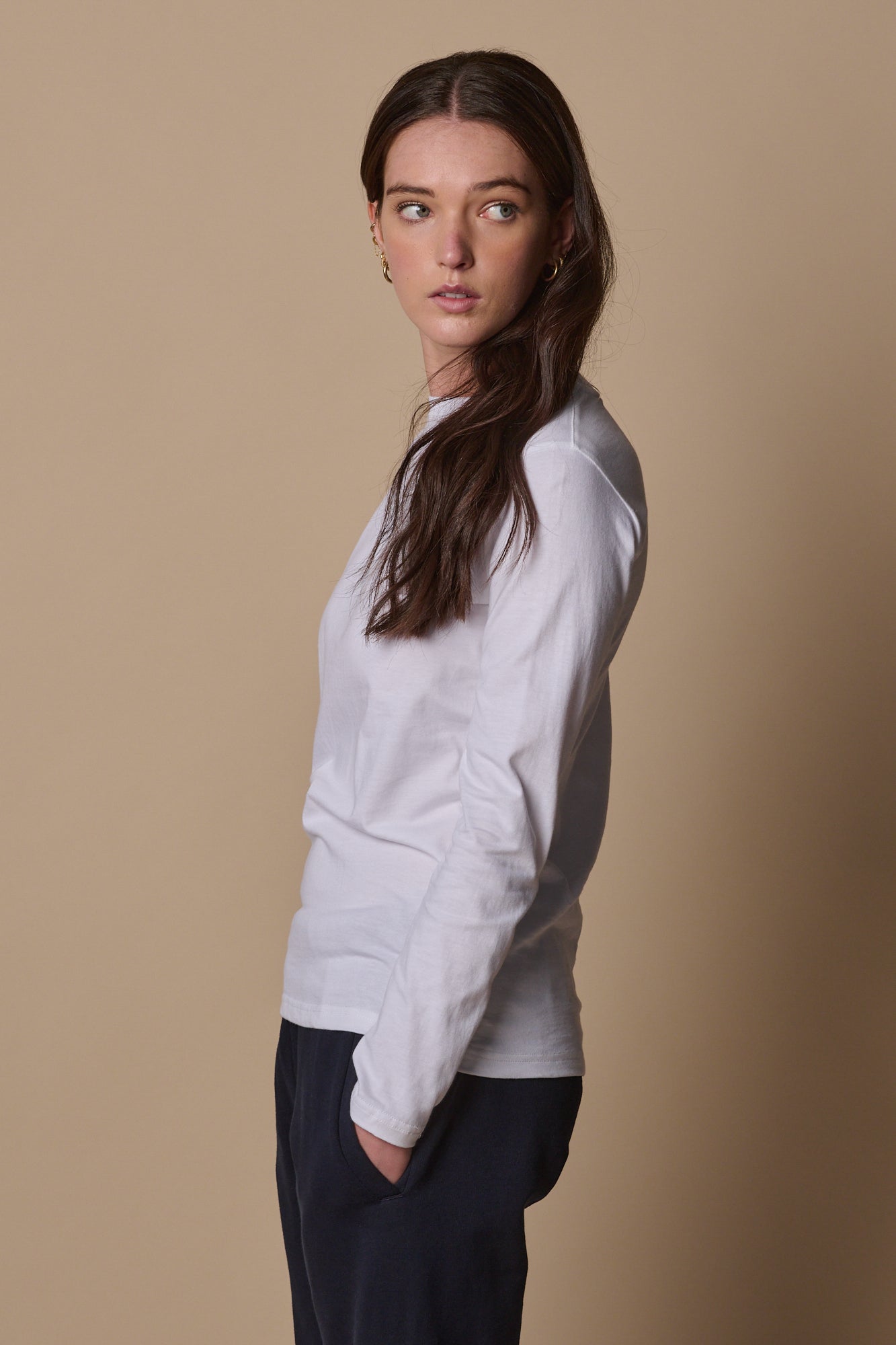 Women's Long Sleeve T Shirt - White