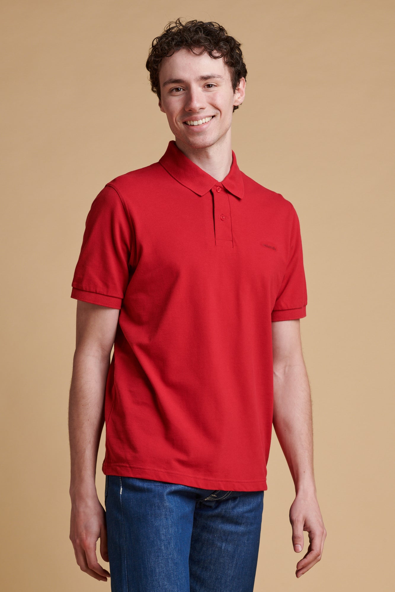 Men's Short Sleeve Polo Shirt - Crimson