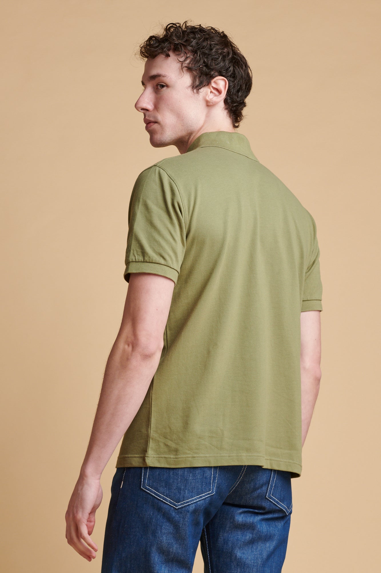 Men's Short Sleeve Polo Shirt - Light Olive
