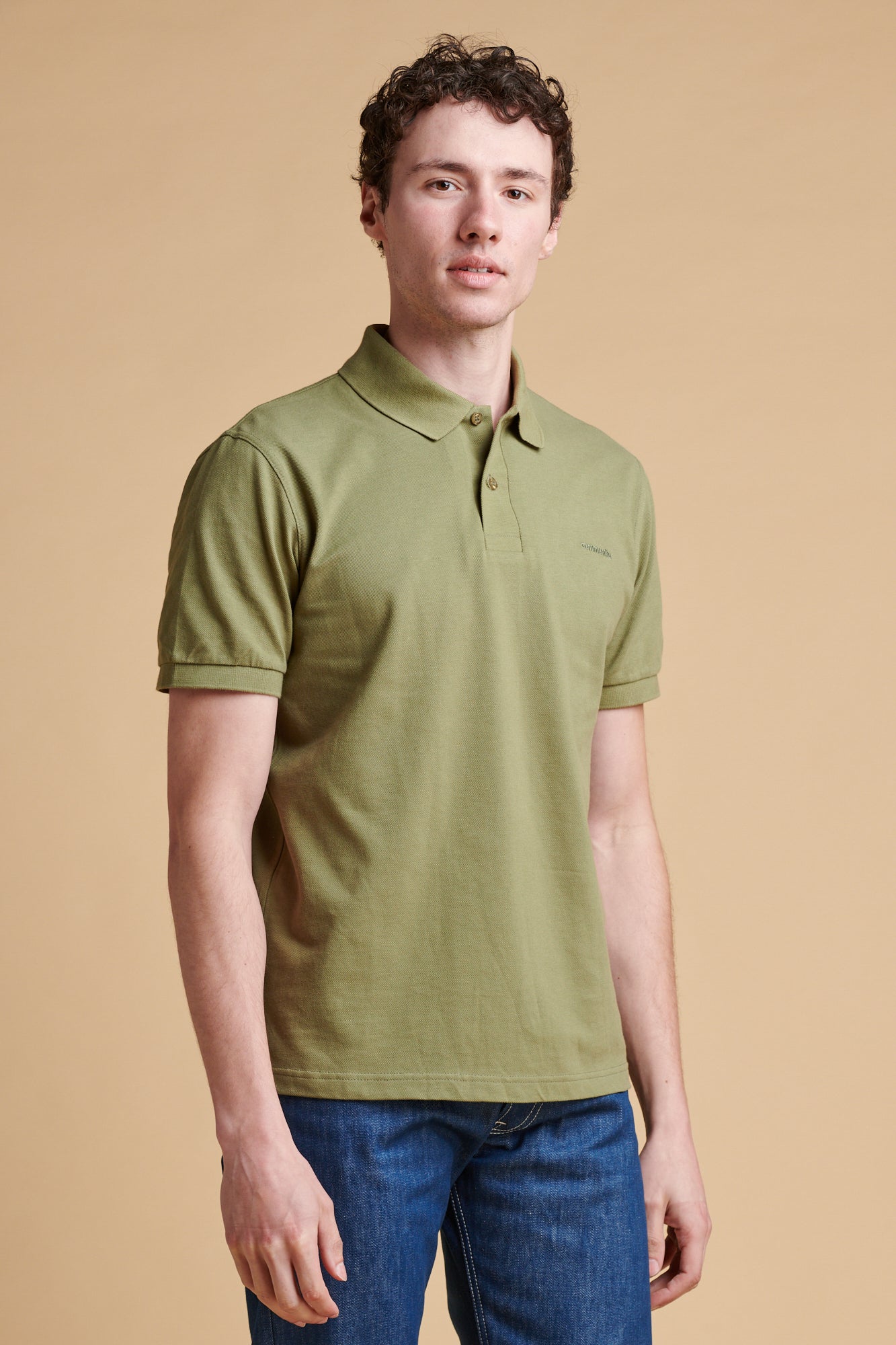 Men's Short Sleeve Polo Shirt - Light Olive