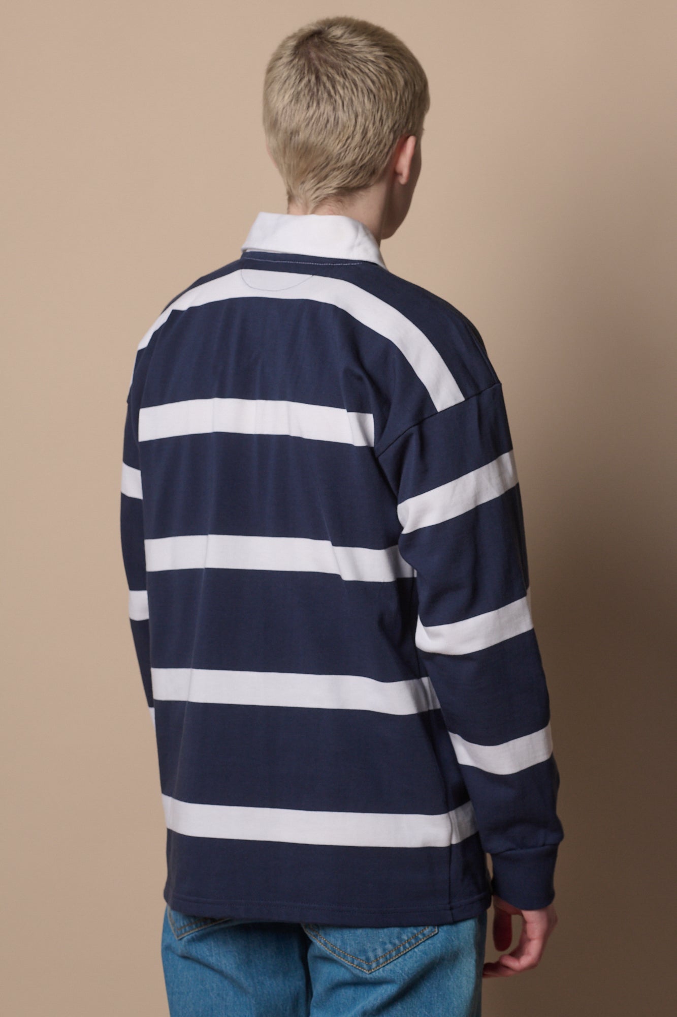 Striped Rugby Shirt - Navy/White