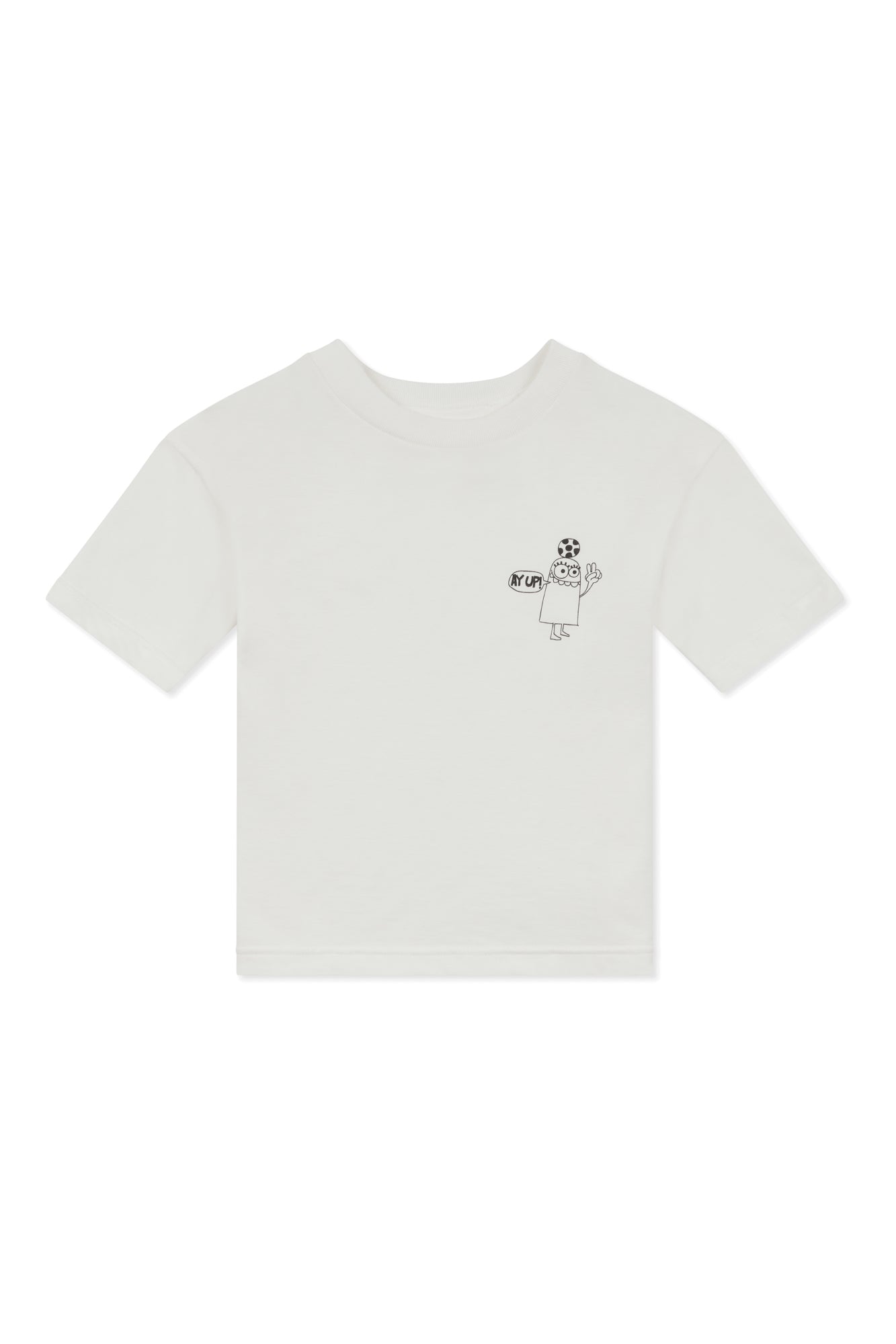 Kids Aye Up! T Shirt Plastic Free - Bone