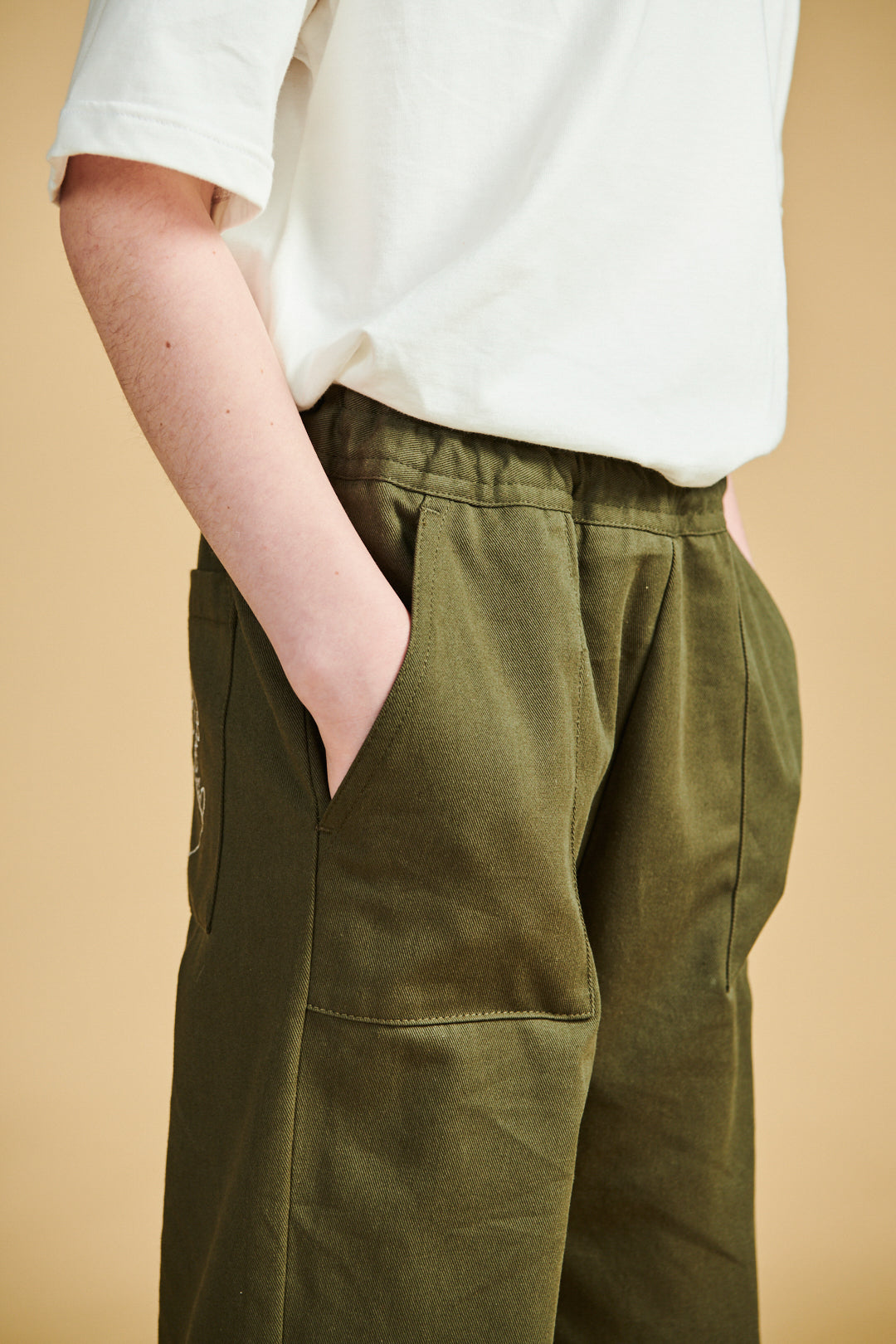 Kids Cam Relaxed Twill Trousers Plastic Free - Olive